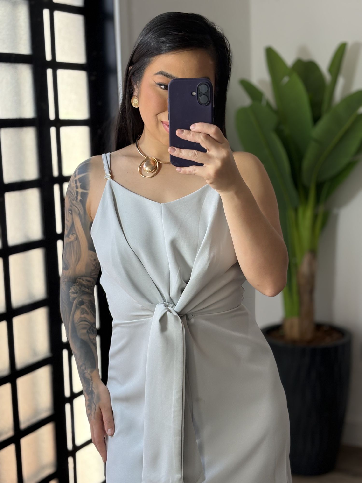 Vestido Midi Monique 1670 - Cinza