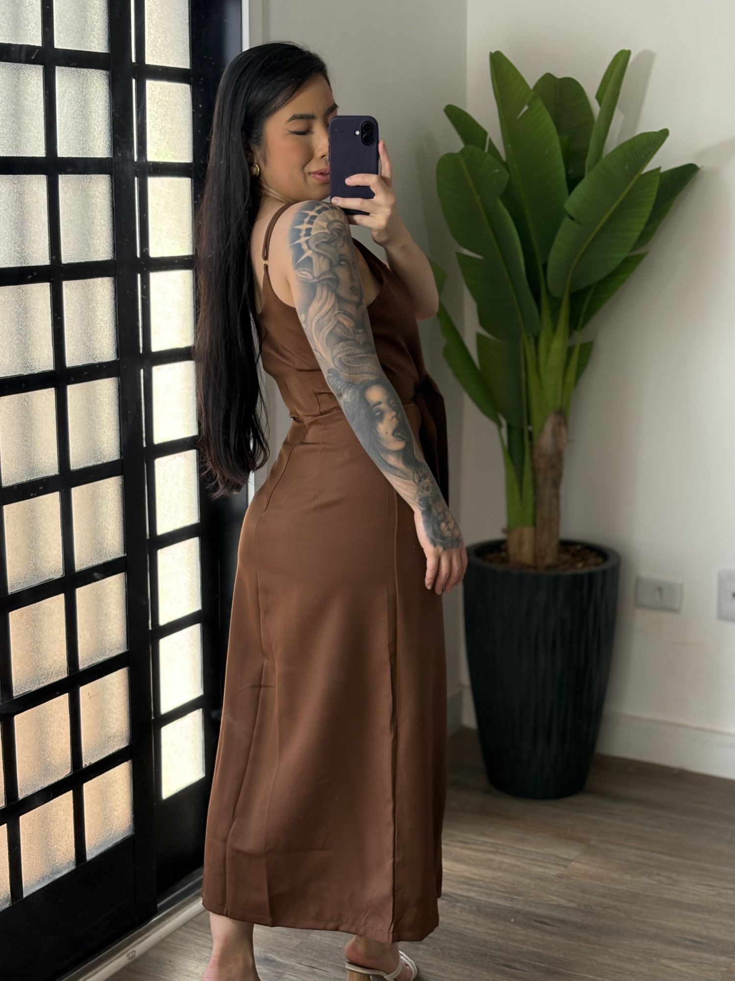 Vestido Midi Monique-1670 - Marrom