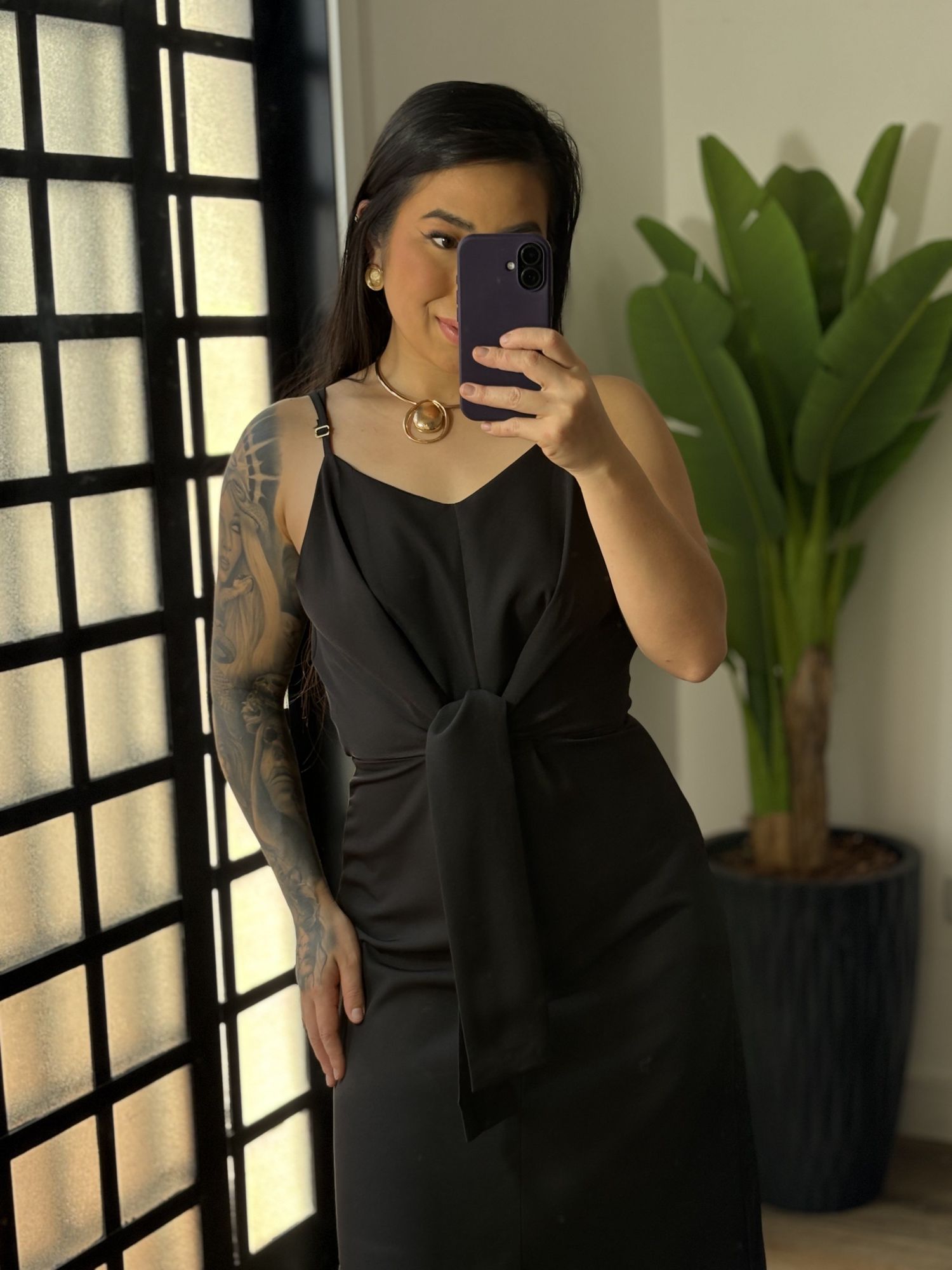 Vestido midi Monique 1670 - Preto