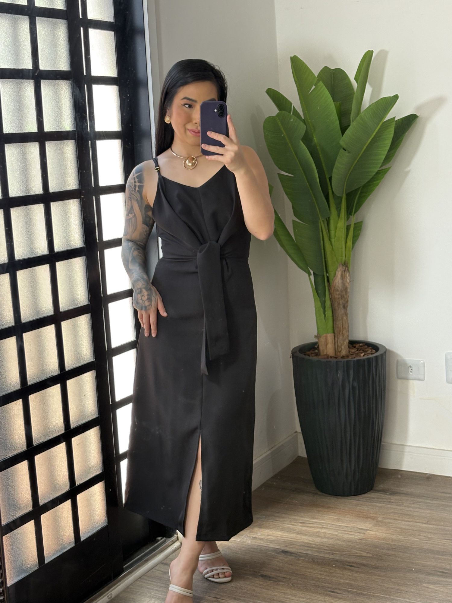 Vestido midi Monique 1670 - Preto