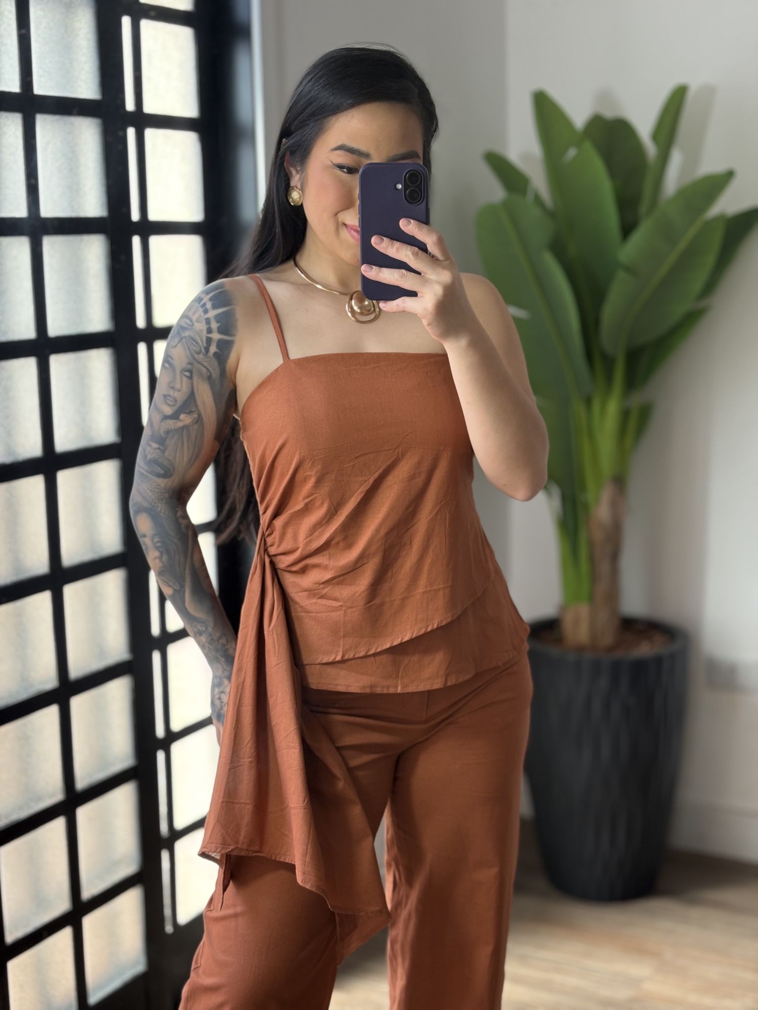 Conjunto Linho Malu 020- Terracota