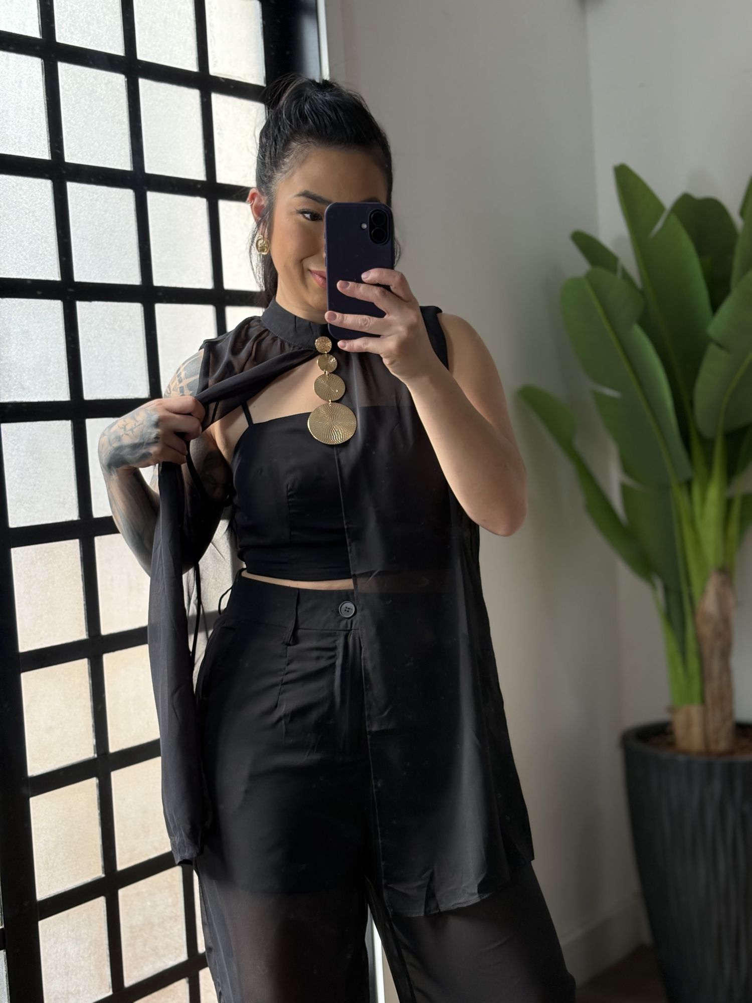 Trijunto Tule Georgina LA021 - Preto