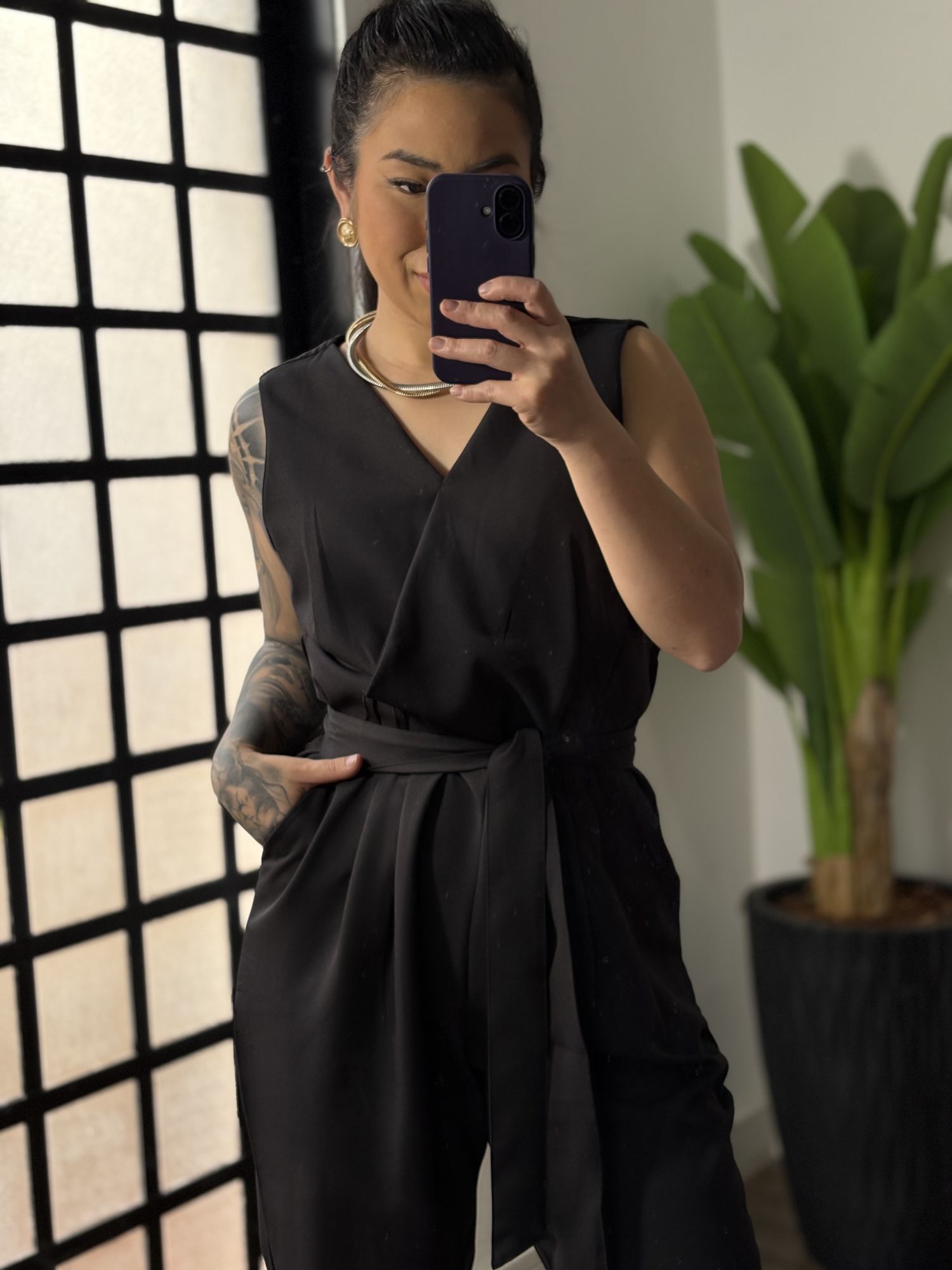 Macacão Alfaiataria Plus Size 1684 - Preto
