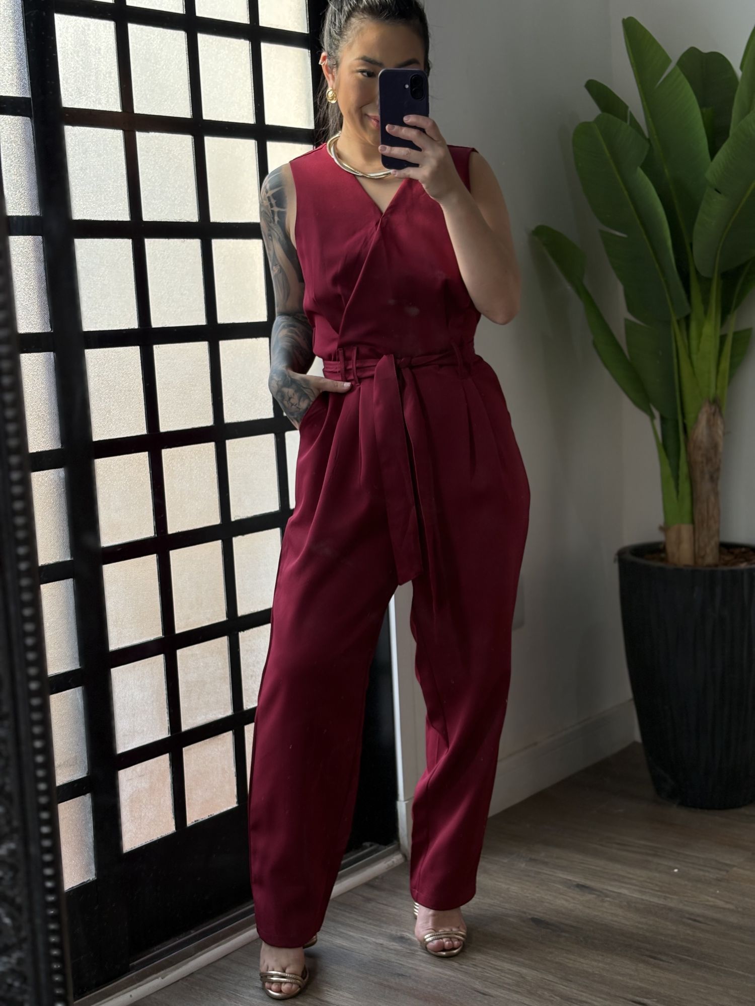 Macacão Alfaiataria Plus Size 1684 - Vinho