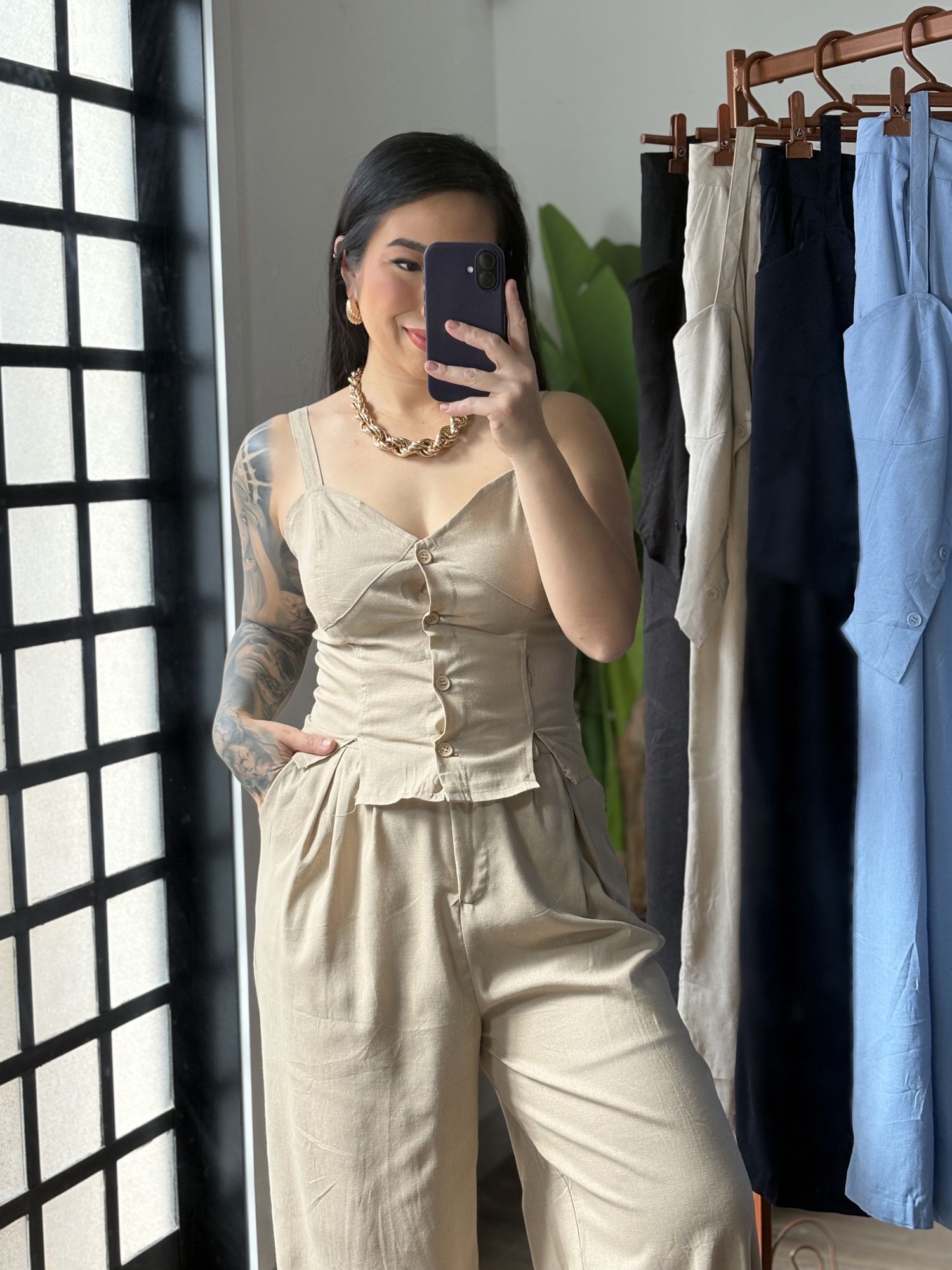 Conjunto Linho Flora 76 -Bege 