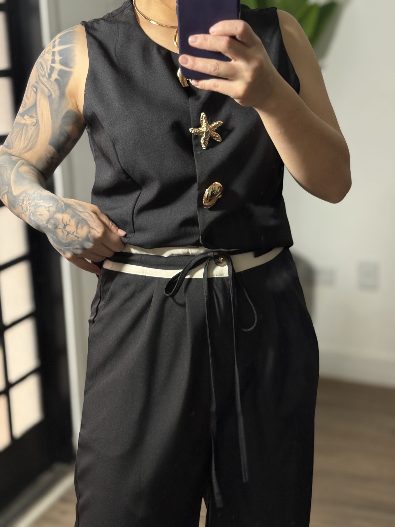 Calça Pantalona Bella 189 - Preto 
