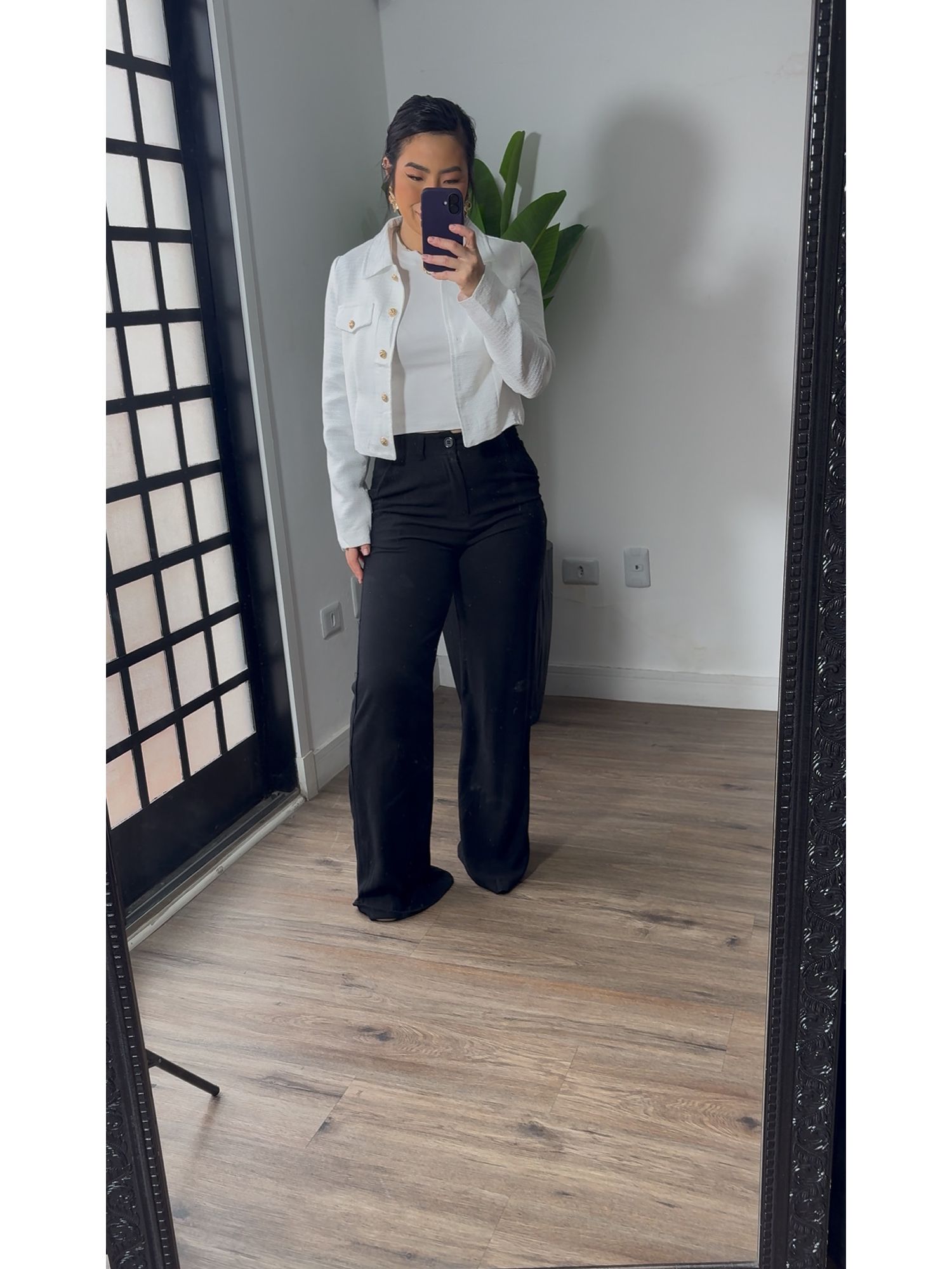 Calça Pantalona Linho Bruna 59 - Preto 