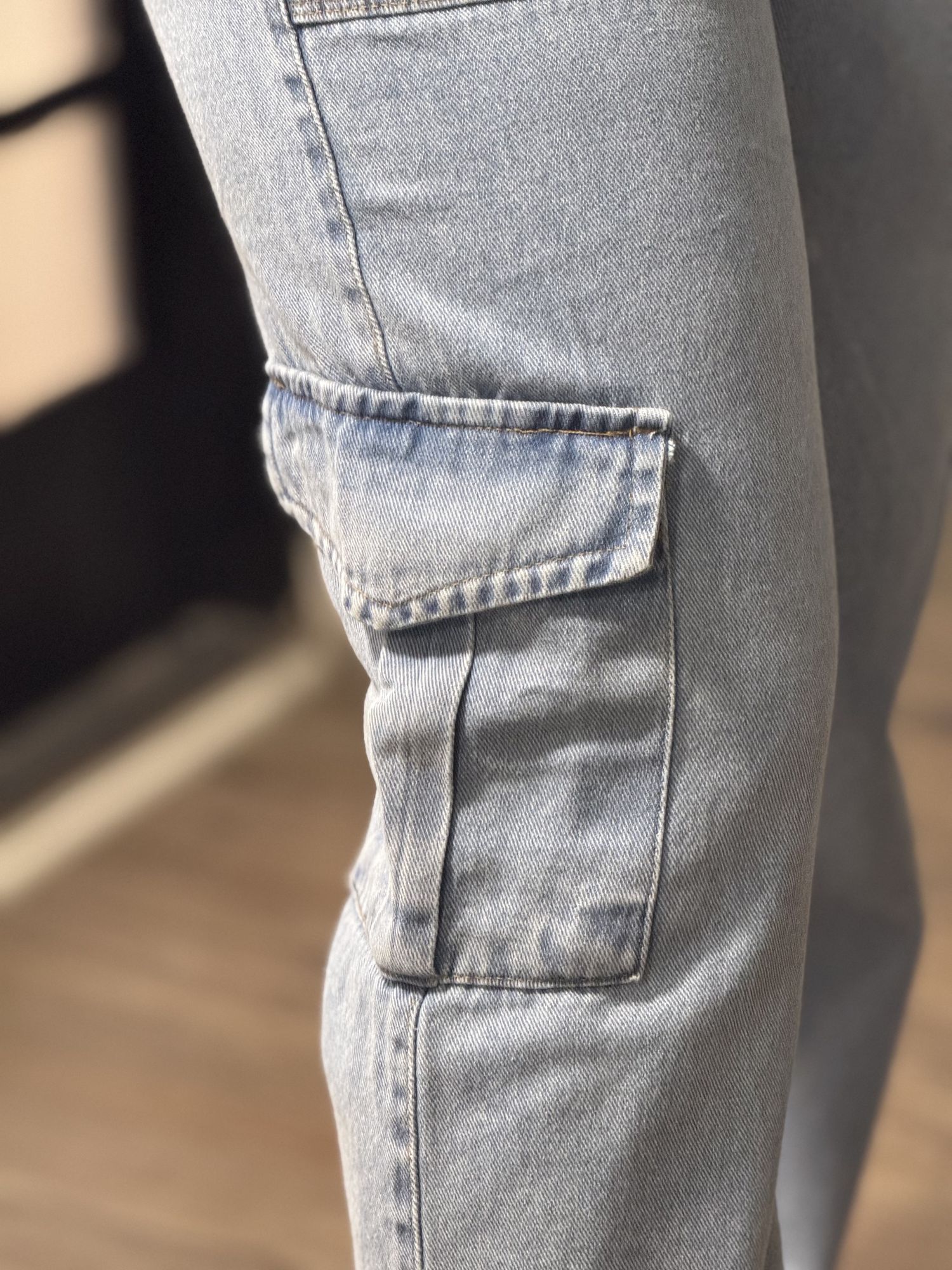 Calça Wide Leg Cargo P8565 - Médio