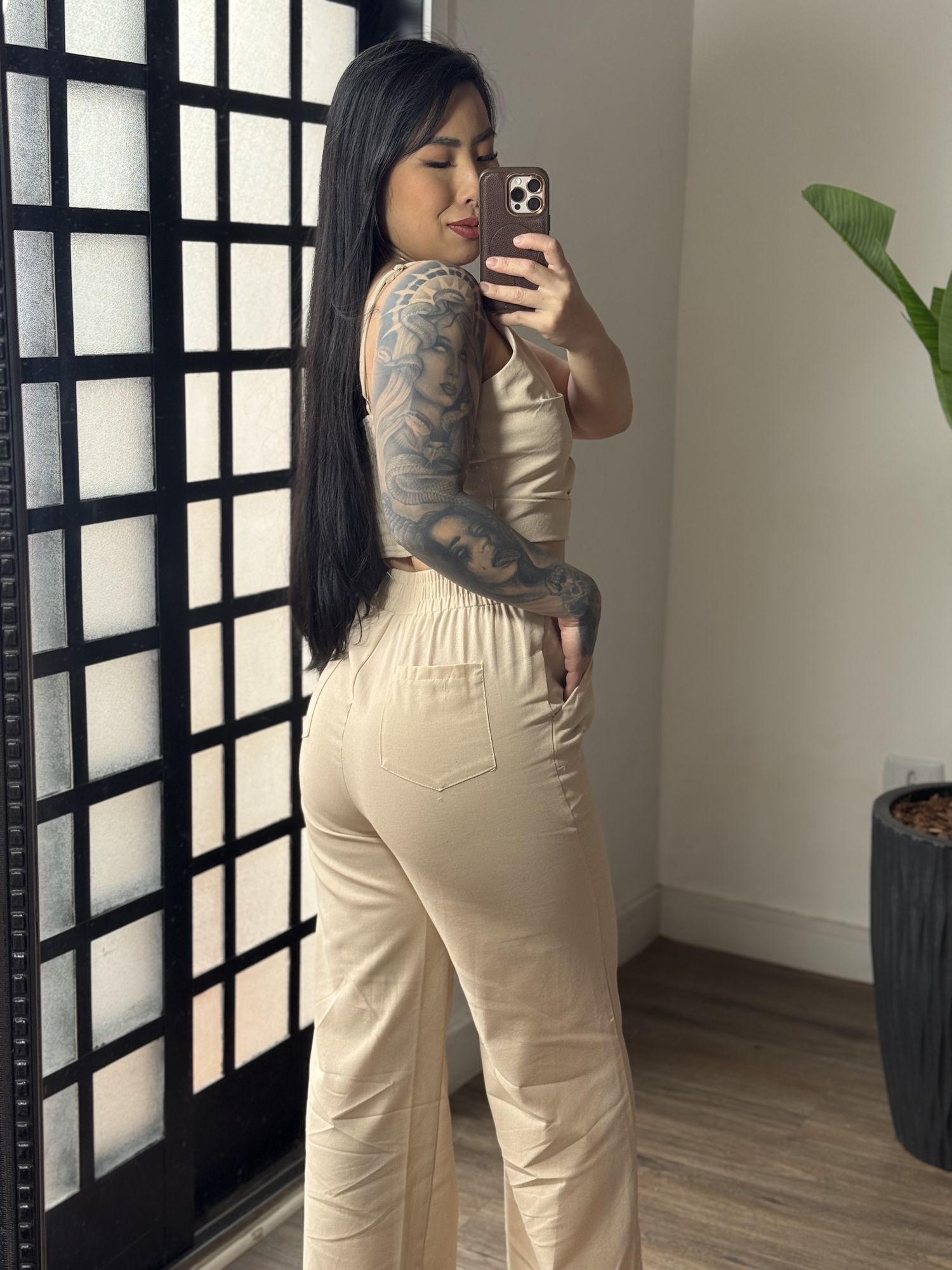 Conjunto Pantalona Amora 1461 - Creme 