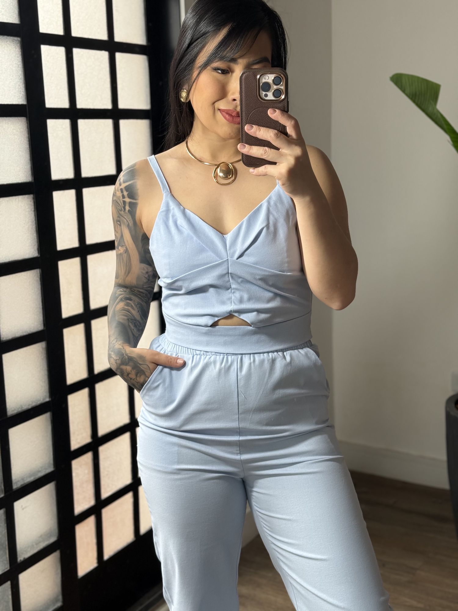 Conjunto Pantalona Amora 1461 - Azul 