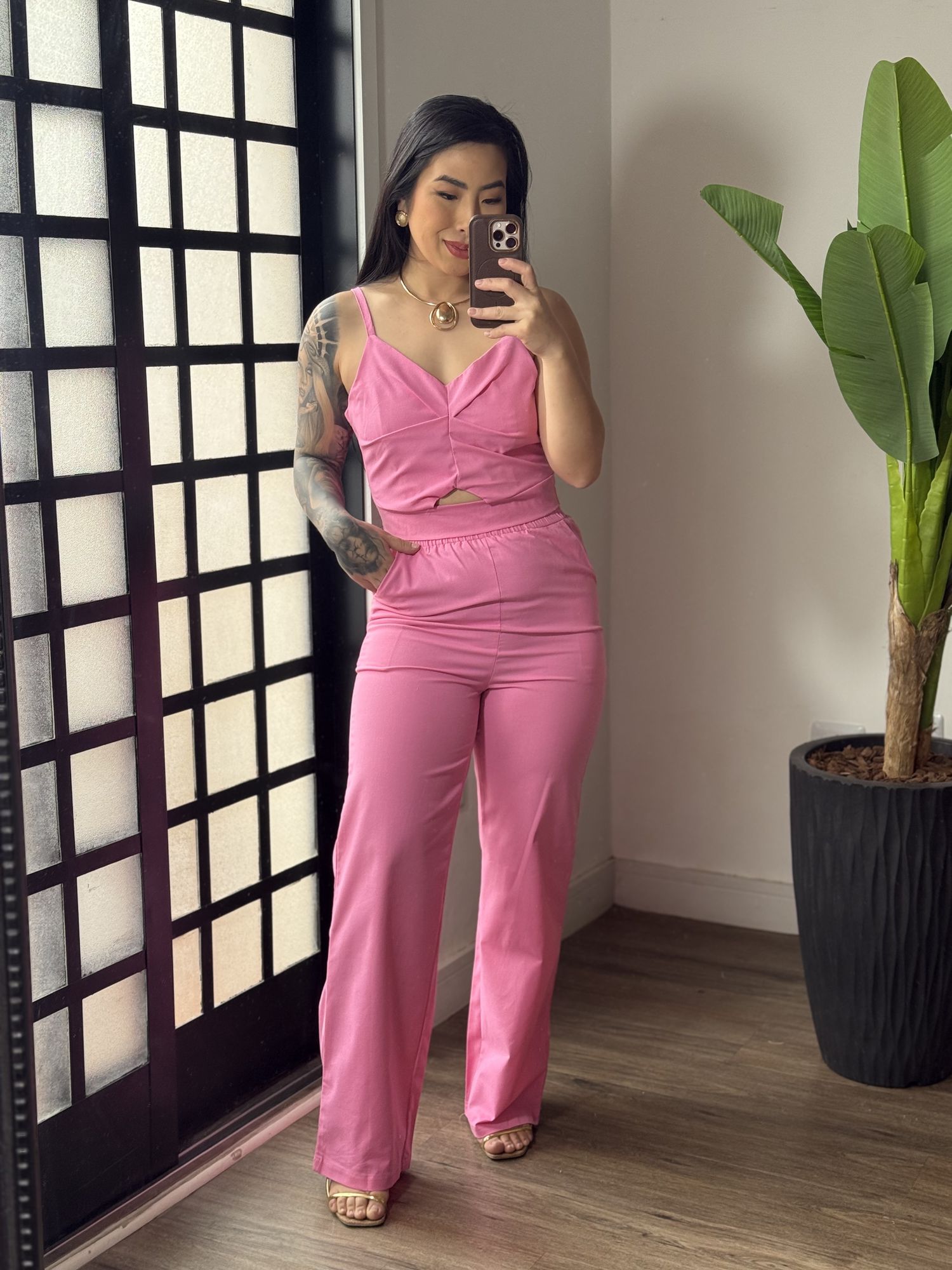 Conjunto Pantalona Amora 1461 - Rosa 