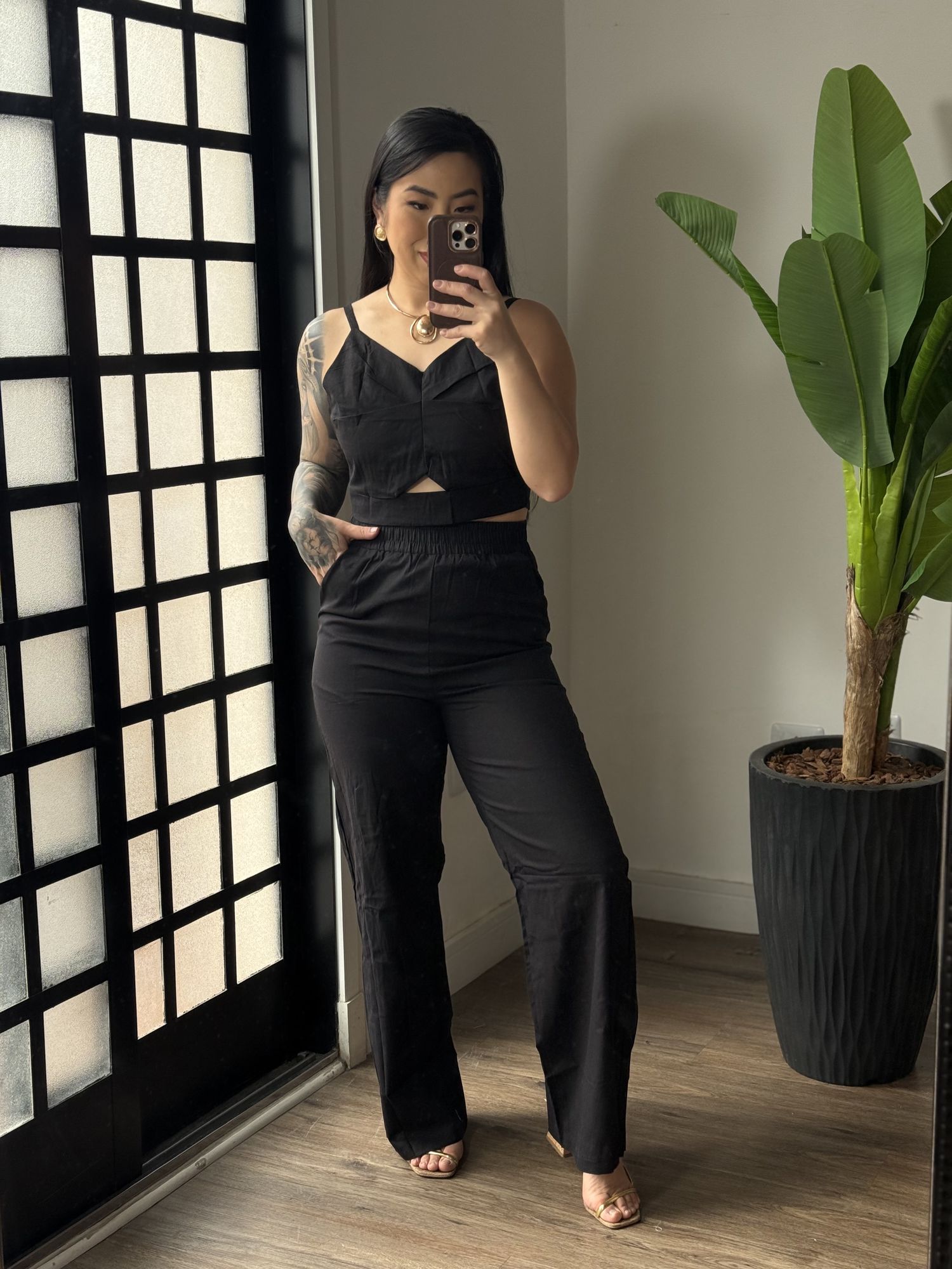 Conjunto Pantalona Amora 1461 - Preto 