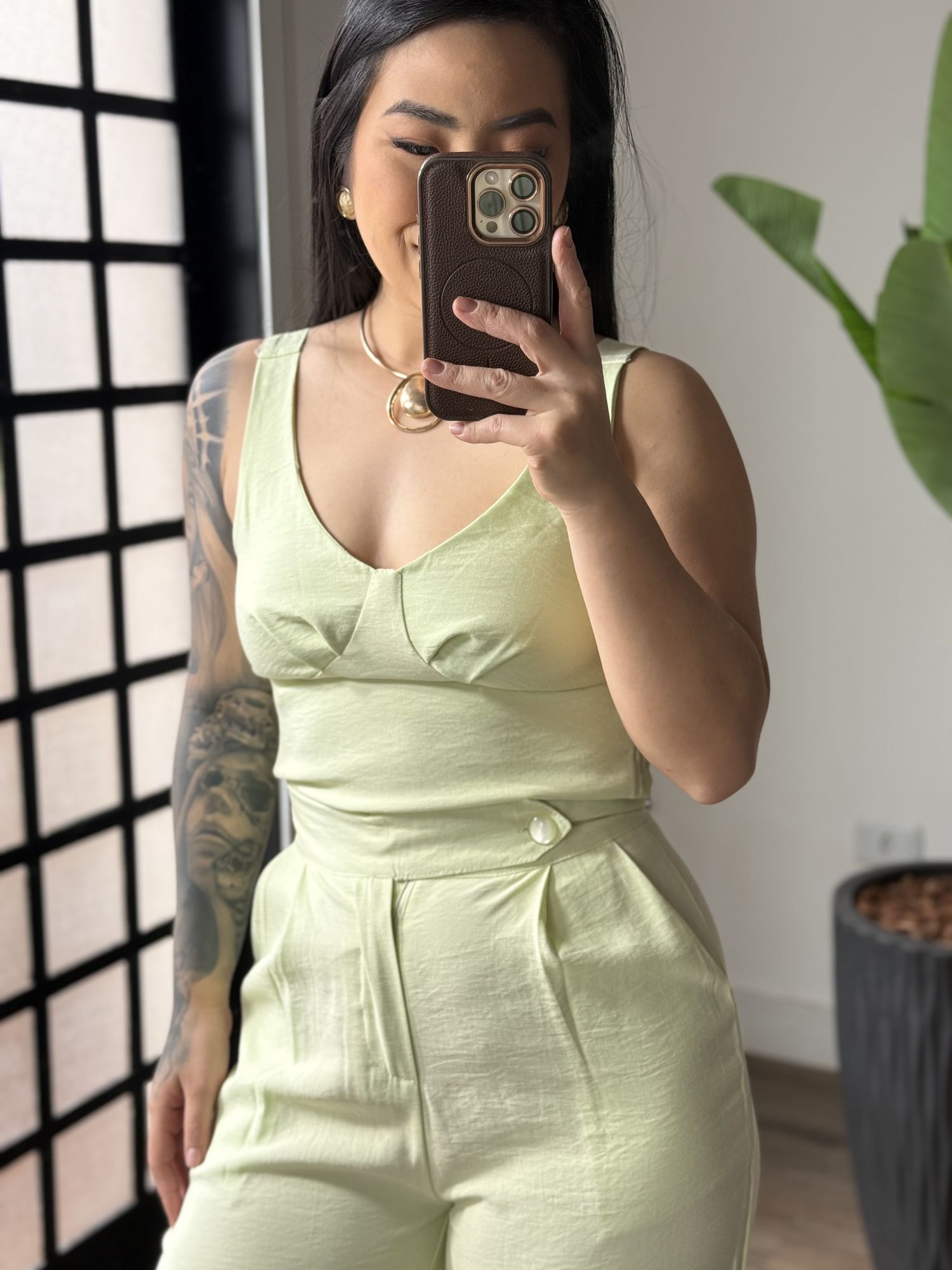 Conjunto Pantalona Marrat Rose 1623 - Verde Claro 