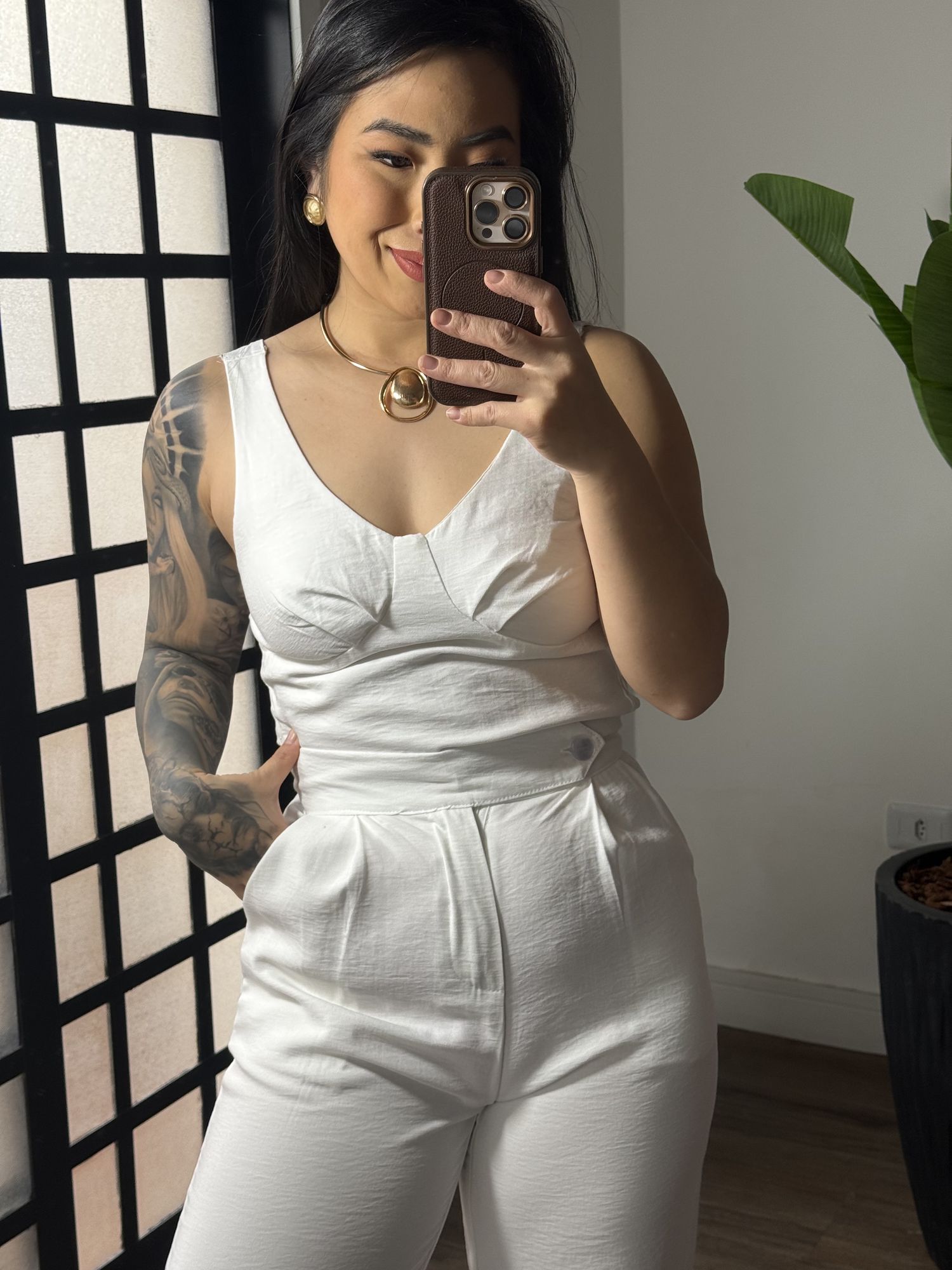 Conjunto Pantalona Marrant Rose 1623 - Branco 