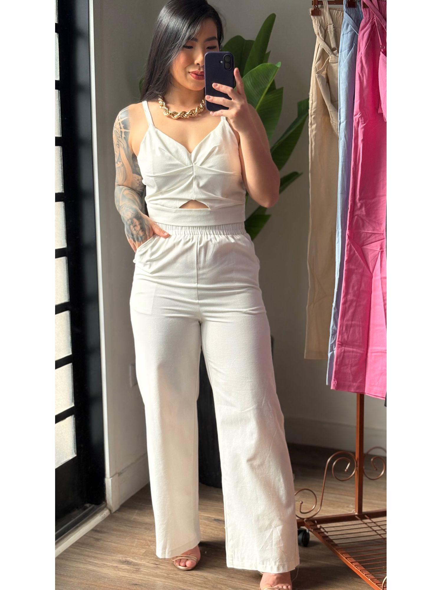 Conjunto Pantalona Amora 1461 - Branco 