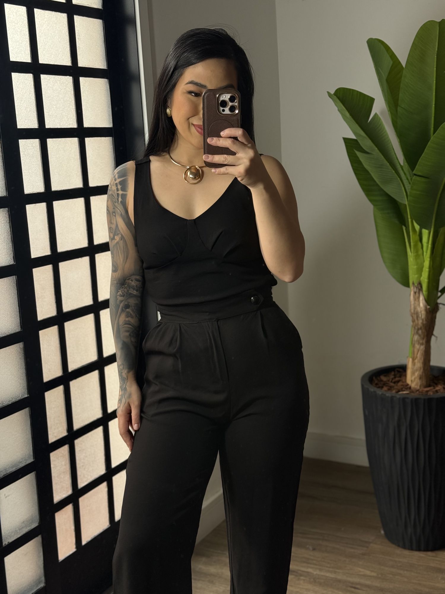 Conjunto Pantalona Marrant Rose 1623 - Preto