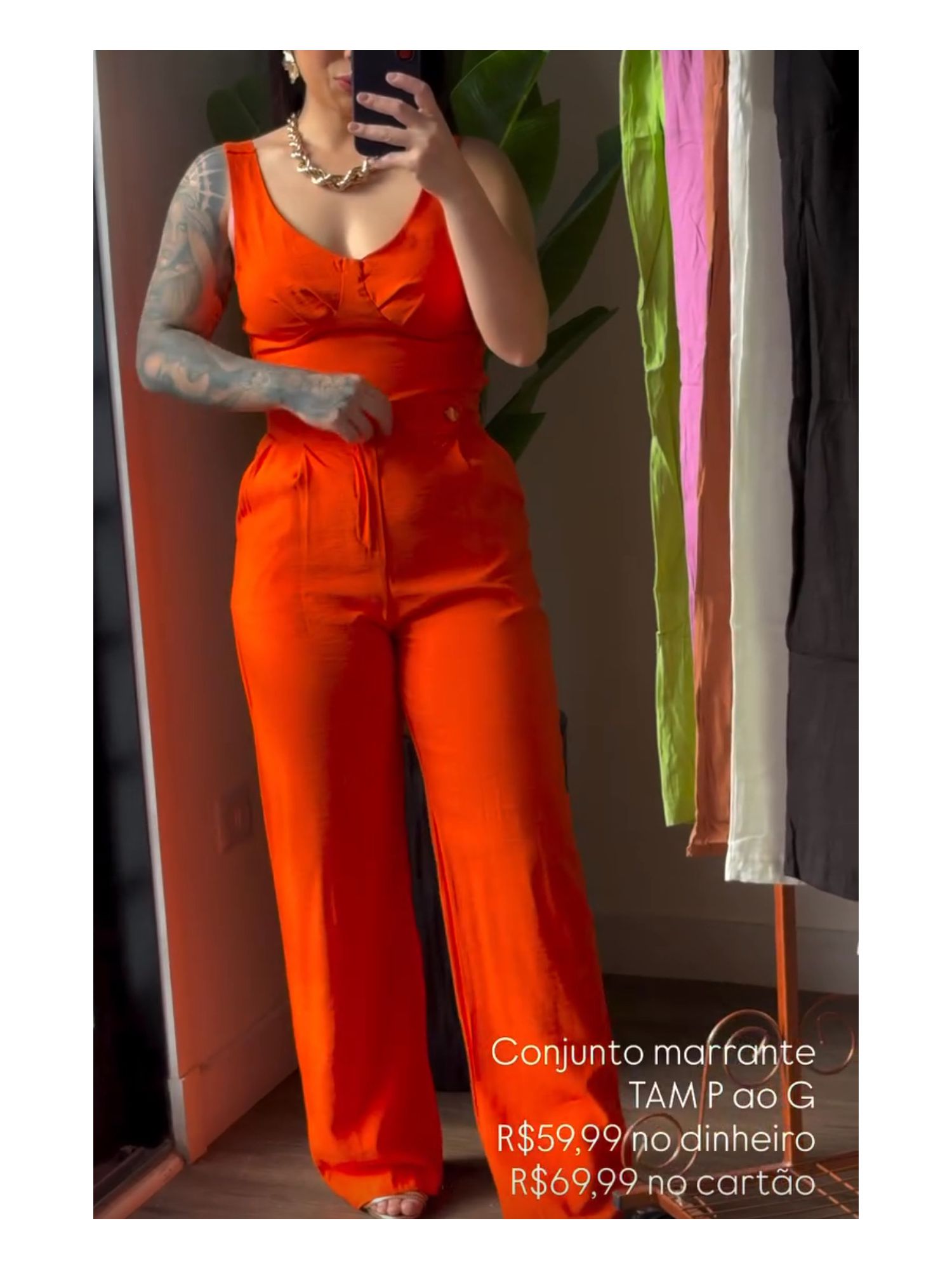 Conjunto Pantalona Marrant Rose 1623 - Laranja 