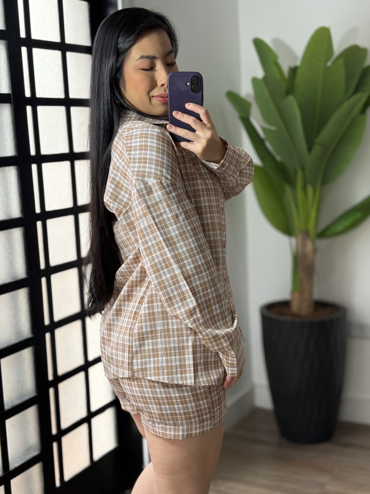 Conjunto Xadrez Rebeca 33590 - Bege 