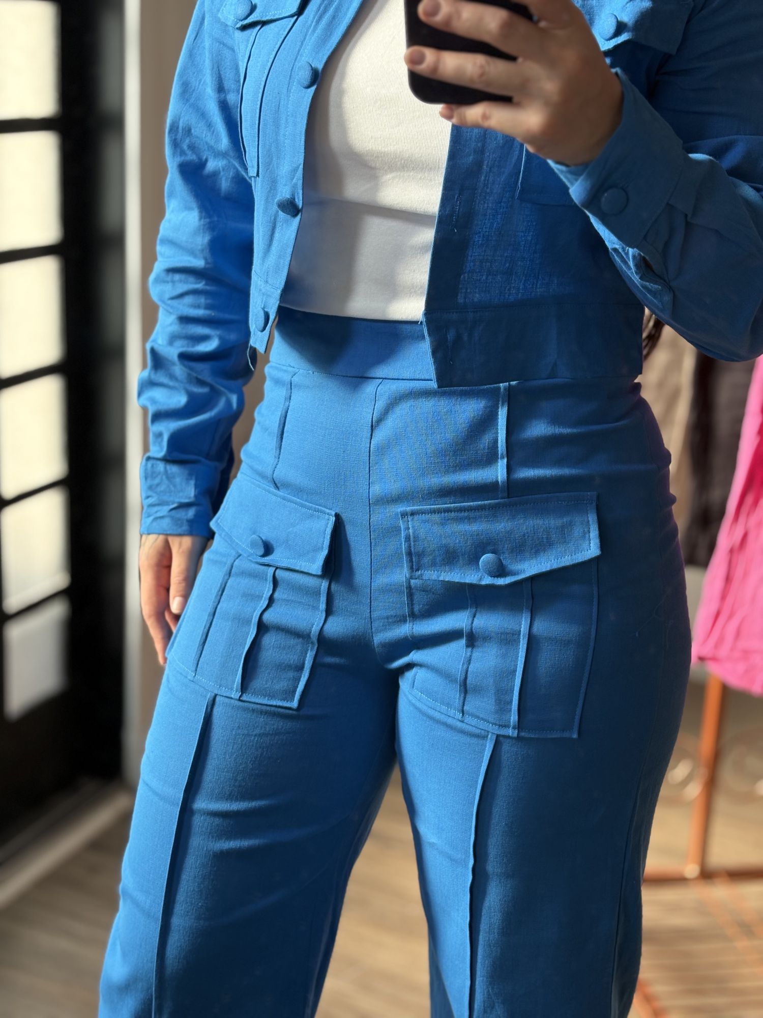 Conjunto Linho Savina CC92 - Azul 