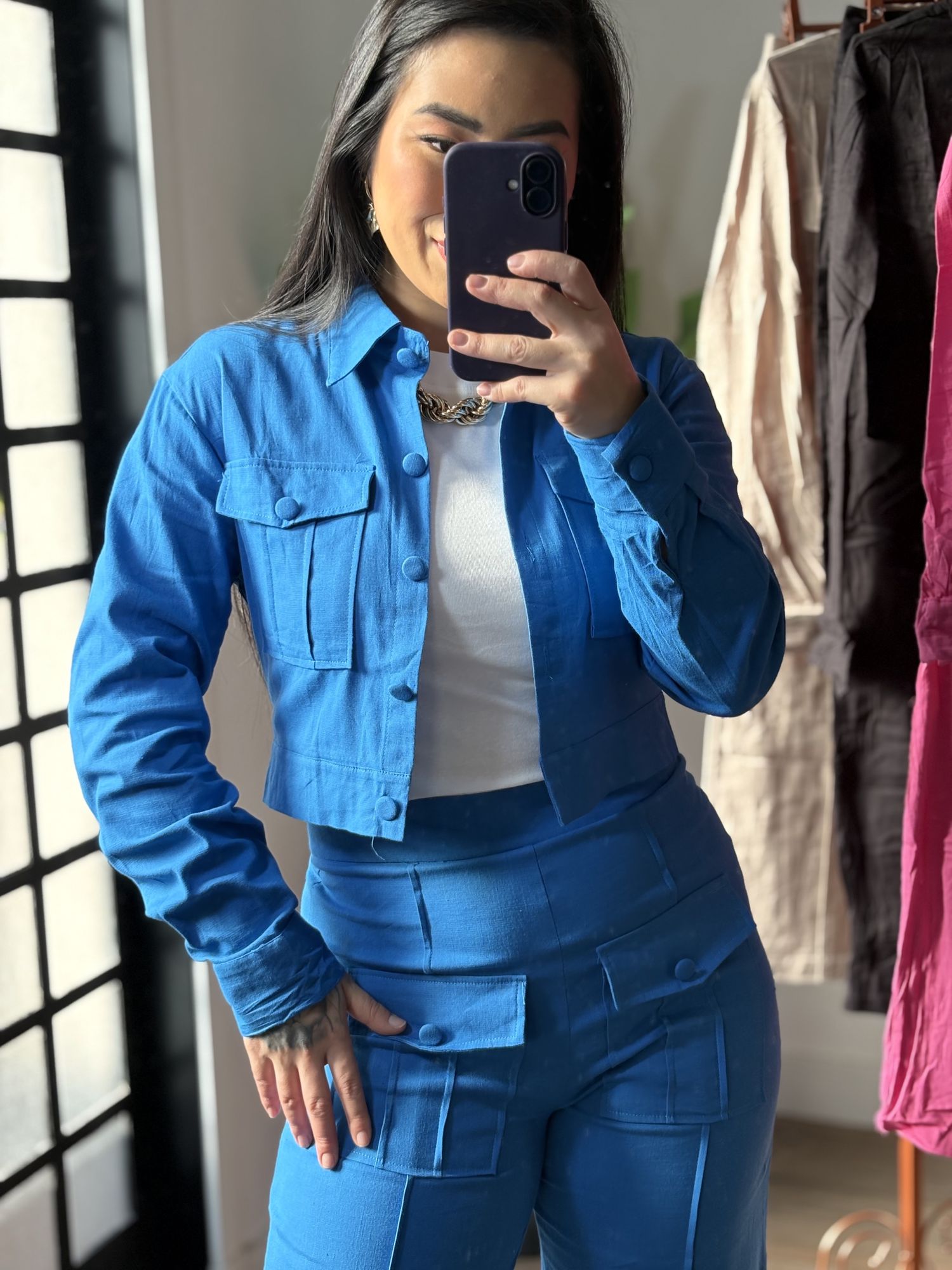 Conjunto Linho Savina CC92 - Azul 