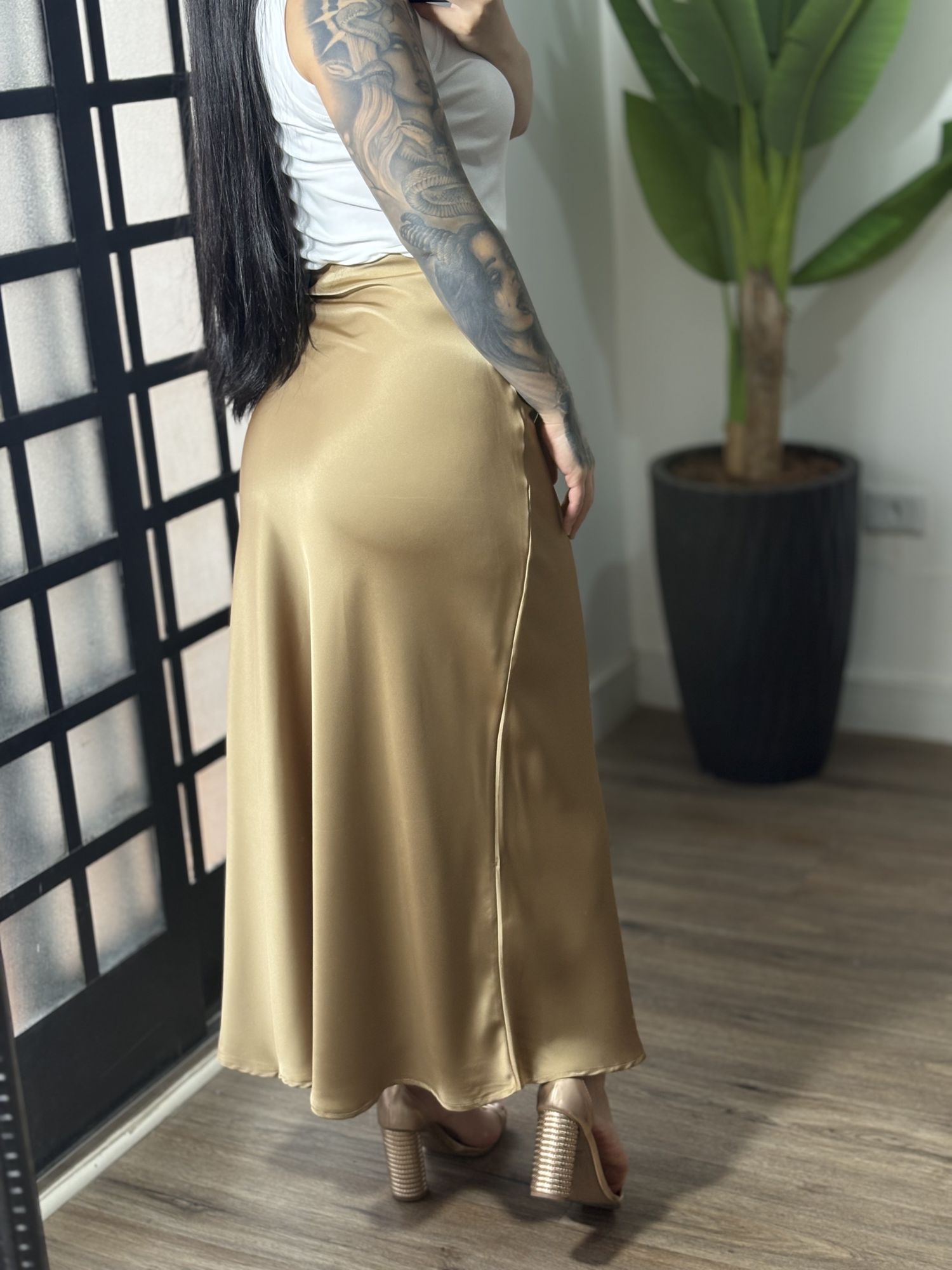 Saia Acetinada Pérola 3436 - Bege 