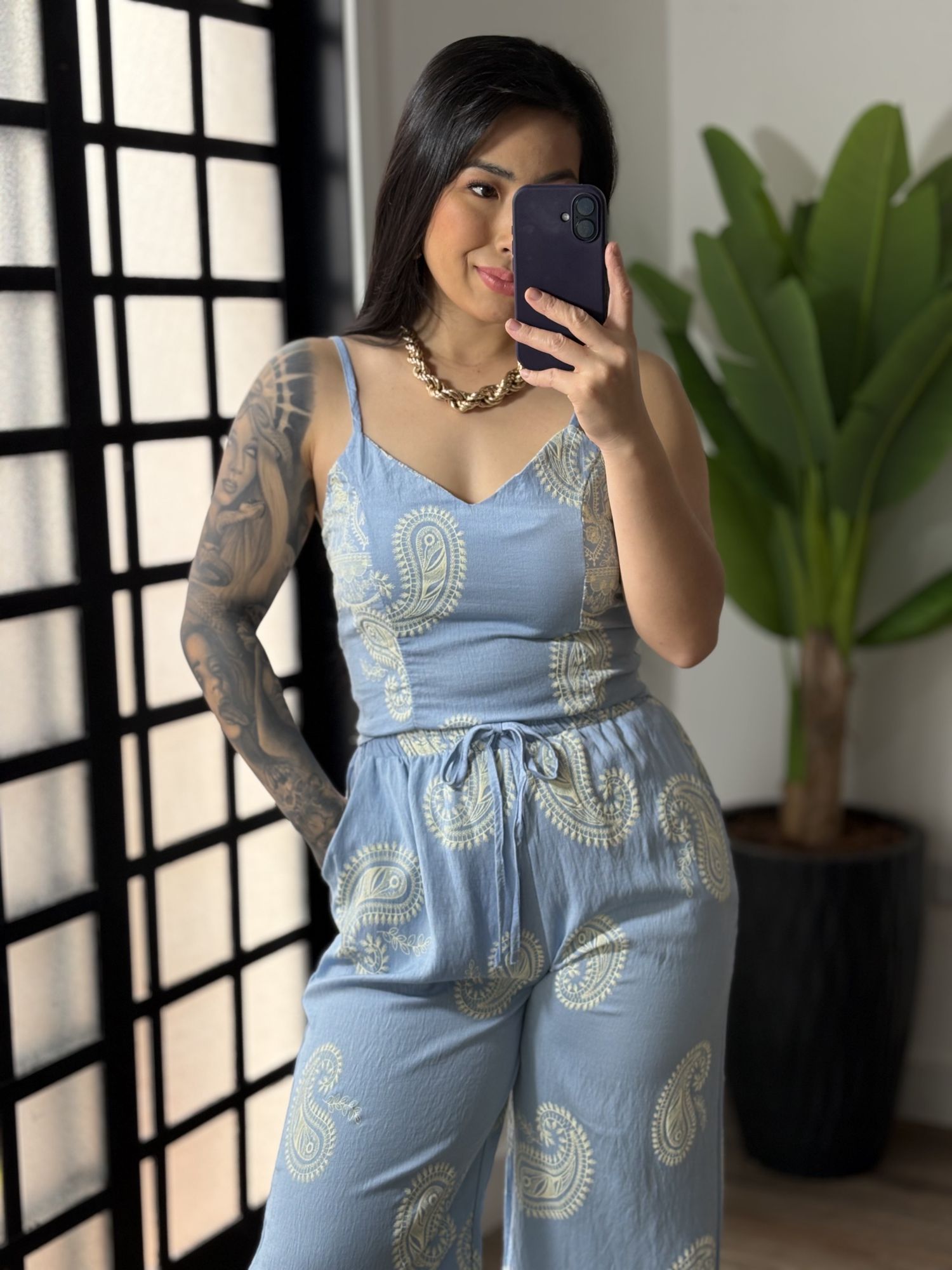 Conjunto Estampado Sol 7175 - Azul