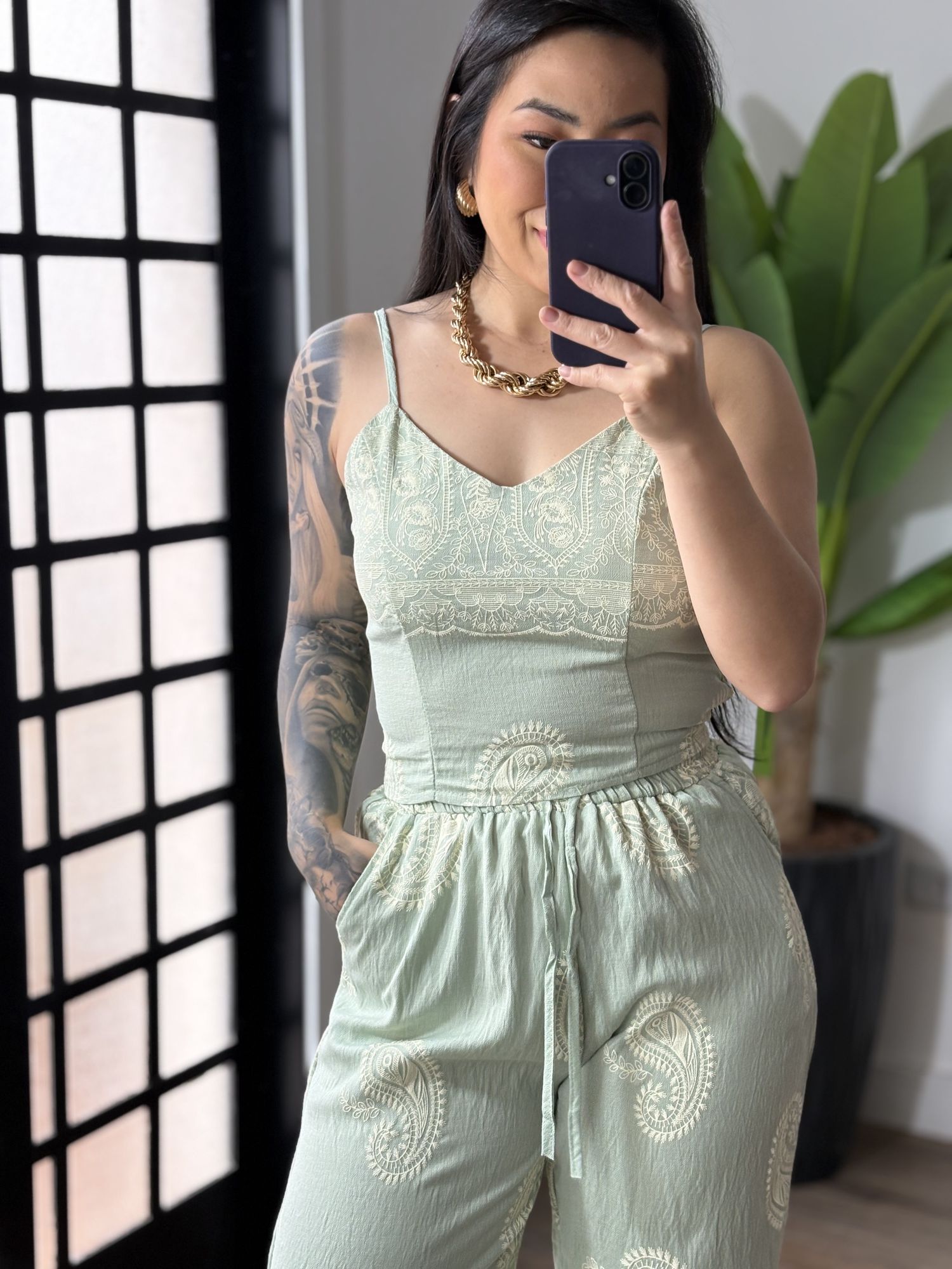 Conjunto Estampado Sol 7175 -Verde 