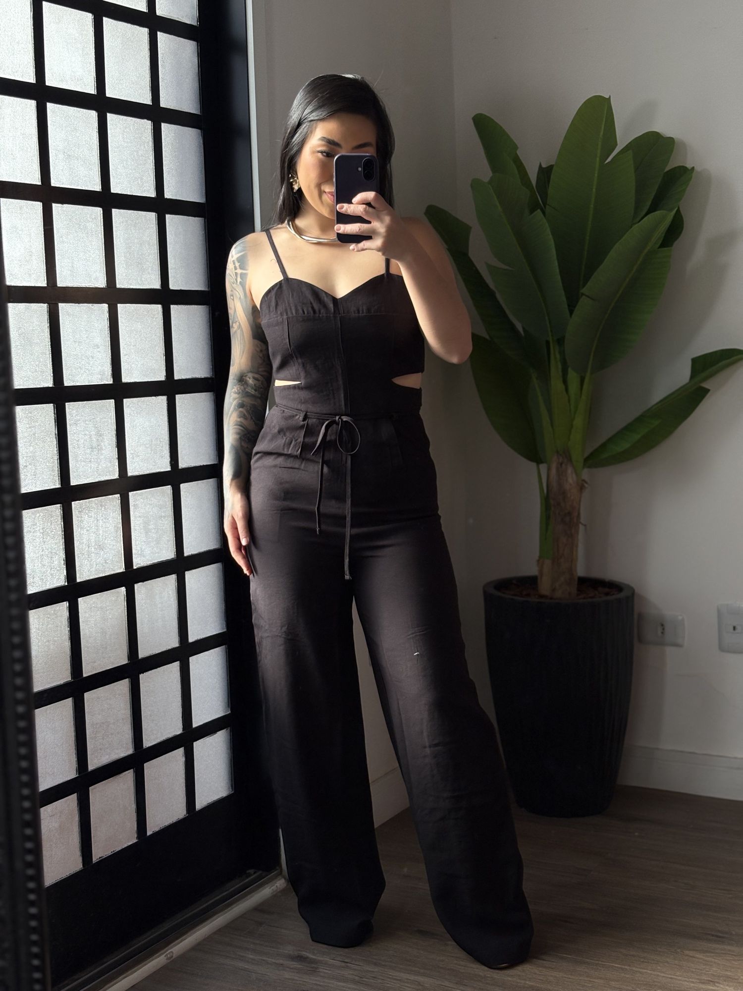 Macacão Pantalona marrant Juliana 353 - Preto 