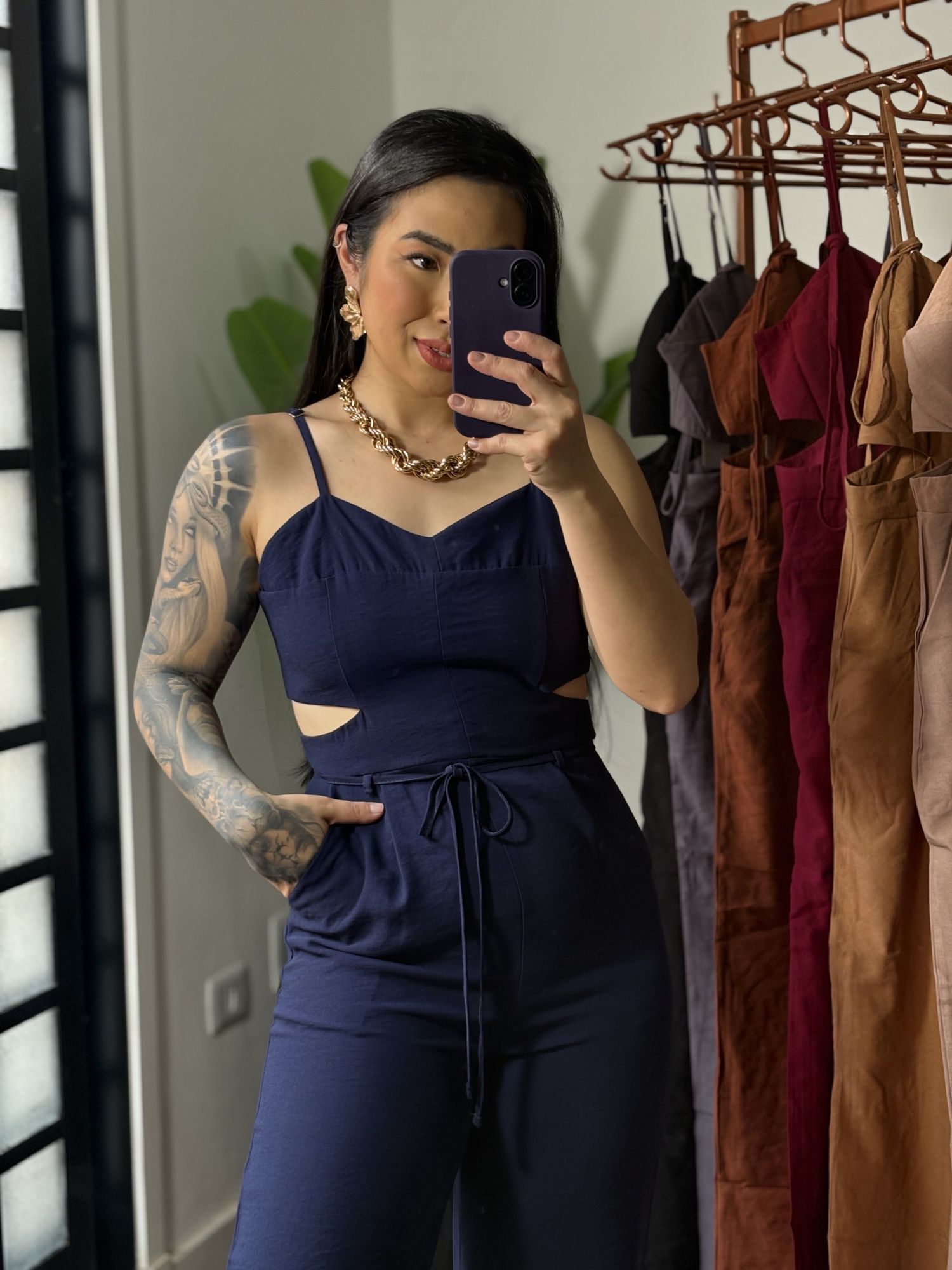 Macacão Pantalona marrant Juliana 353 - Azul