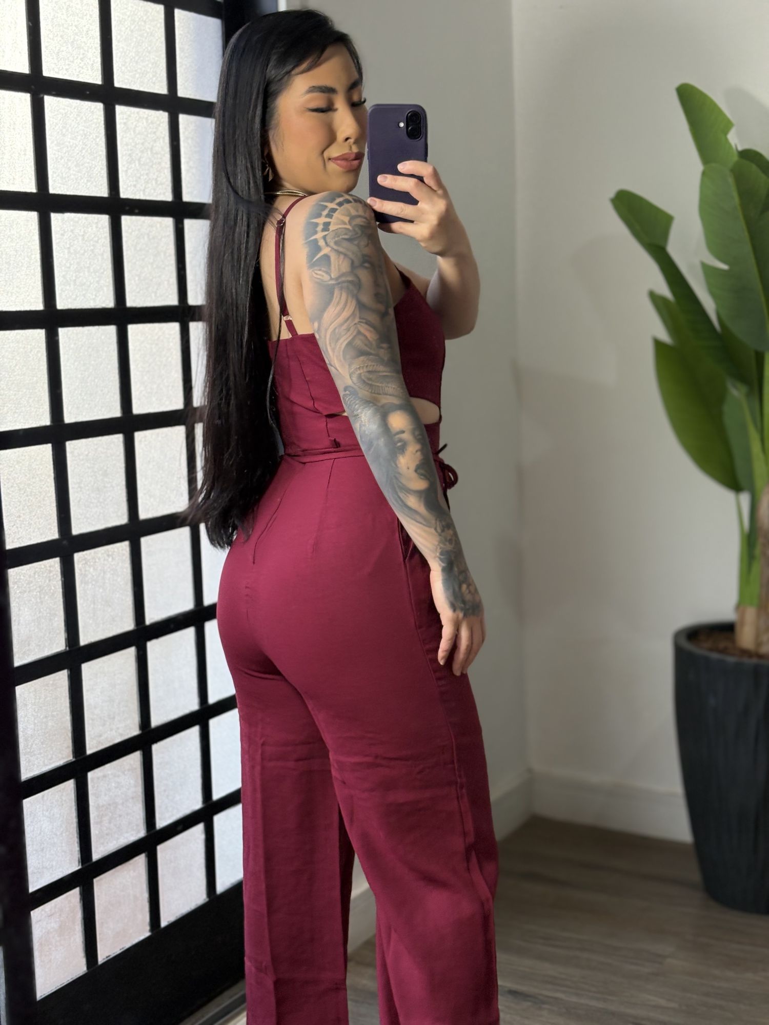 Macacão Pantalona Marrant Juliana 353 - Vinho 