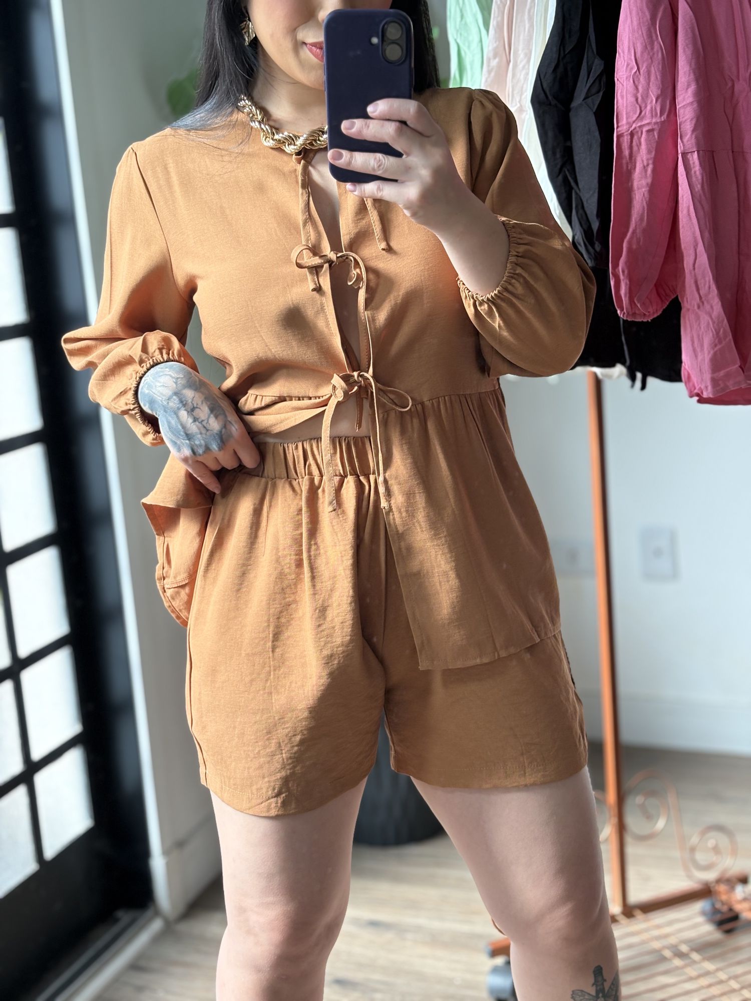 Conjunto Shorts Marrant Marina 1491 - Caramelo