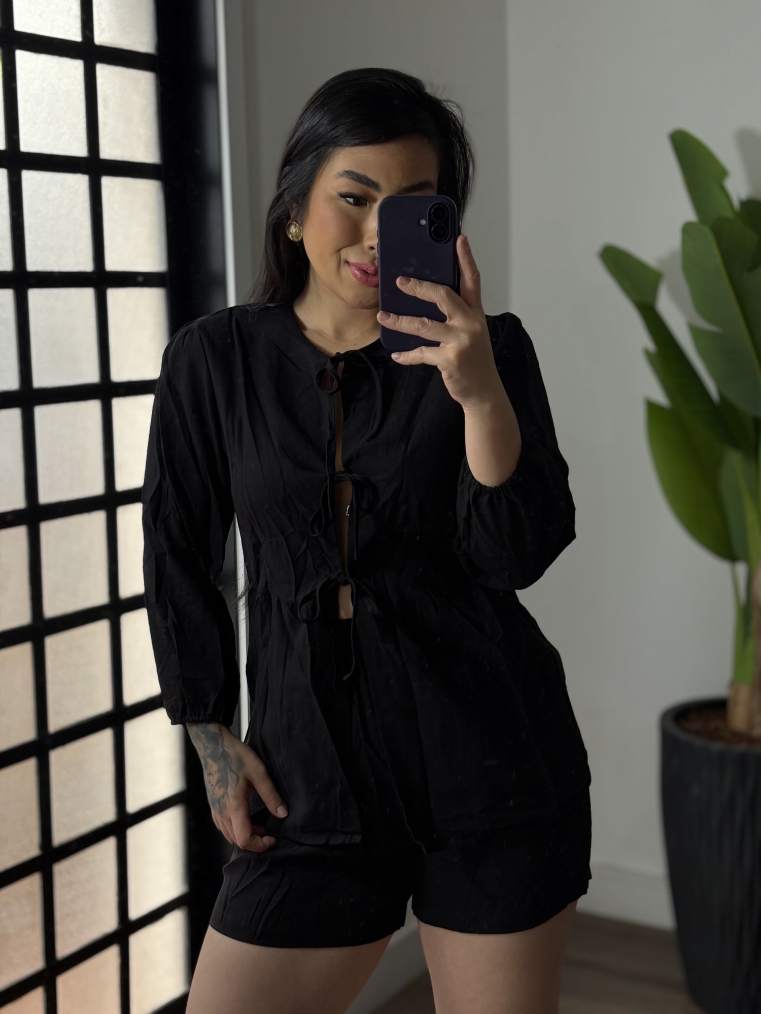 Conjunto Shorts Marrant Marina 1491 - Preto 