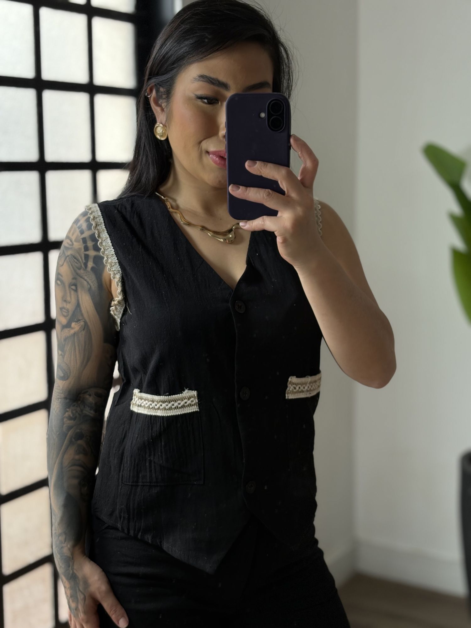 Conjunto Linho Analu 9511 - Preto 