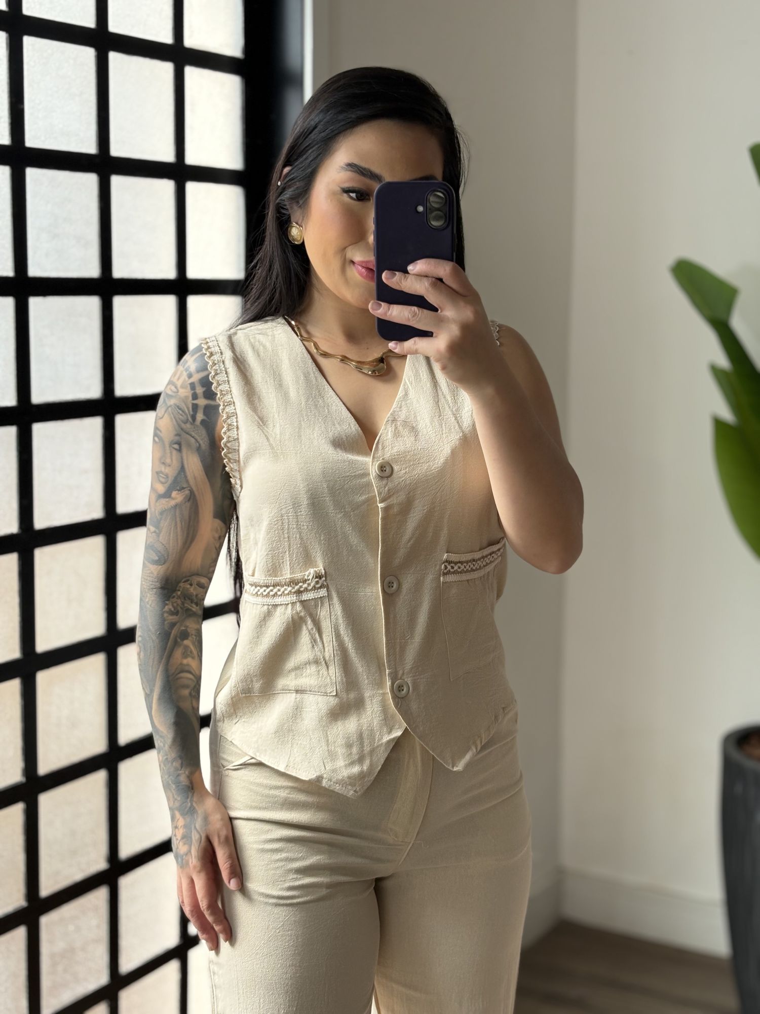 Conjunto Linho Analu 9511 - Bege 