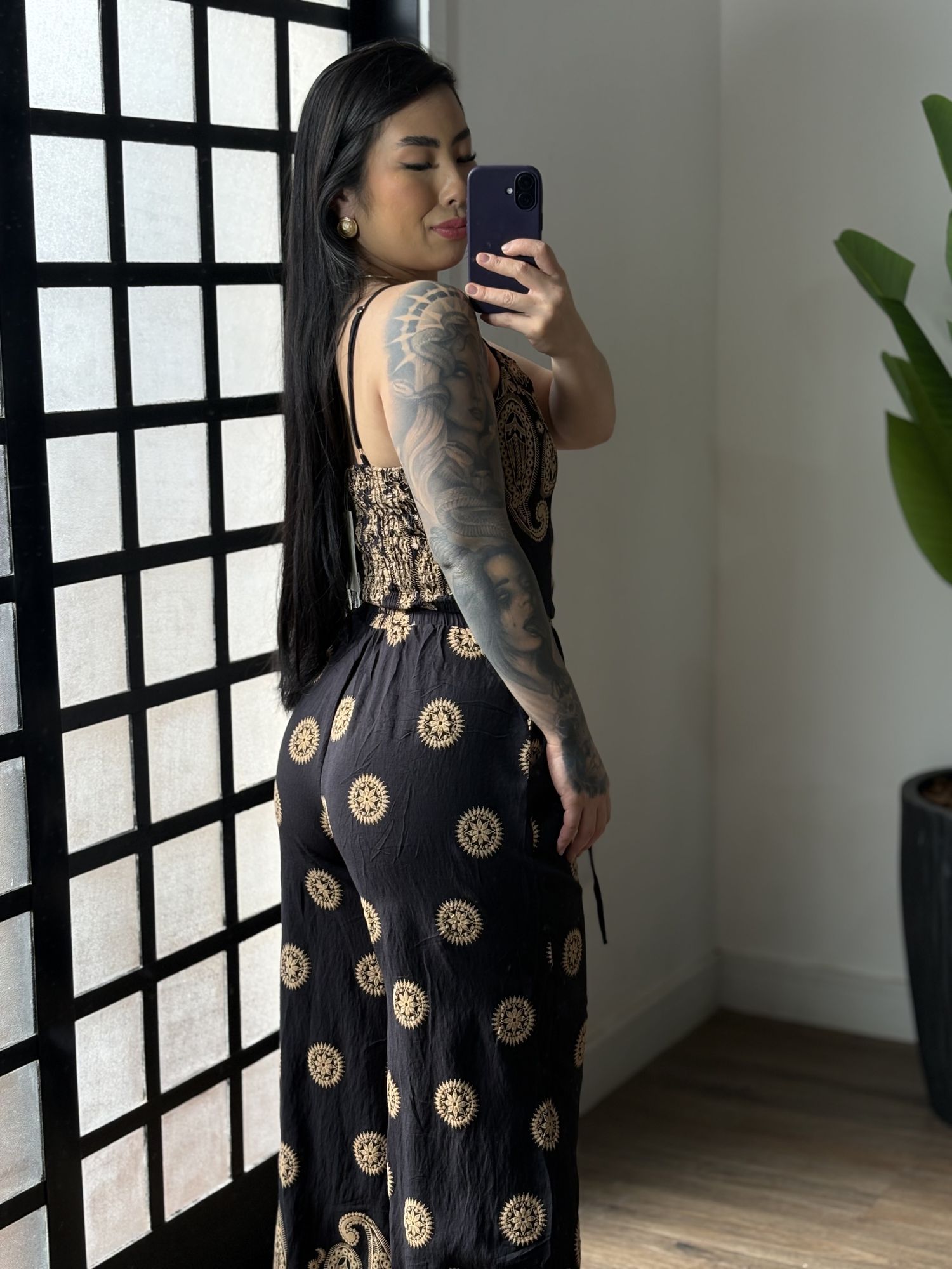 Conjunto Estampado Betta 7176 - Preto 