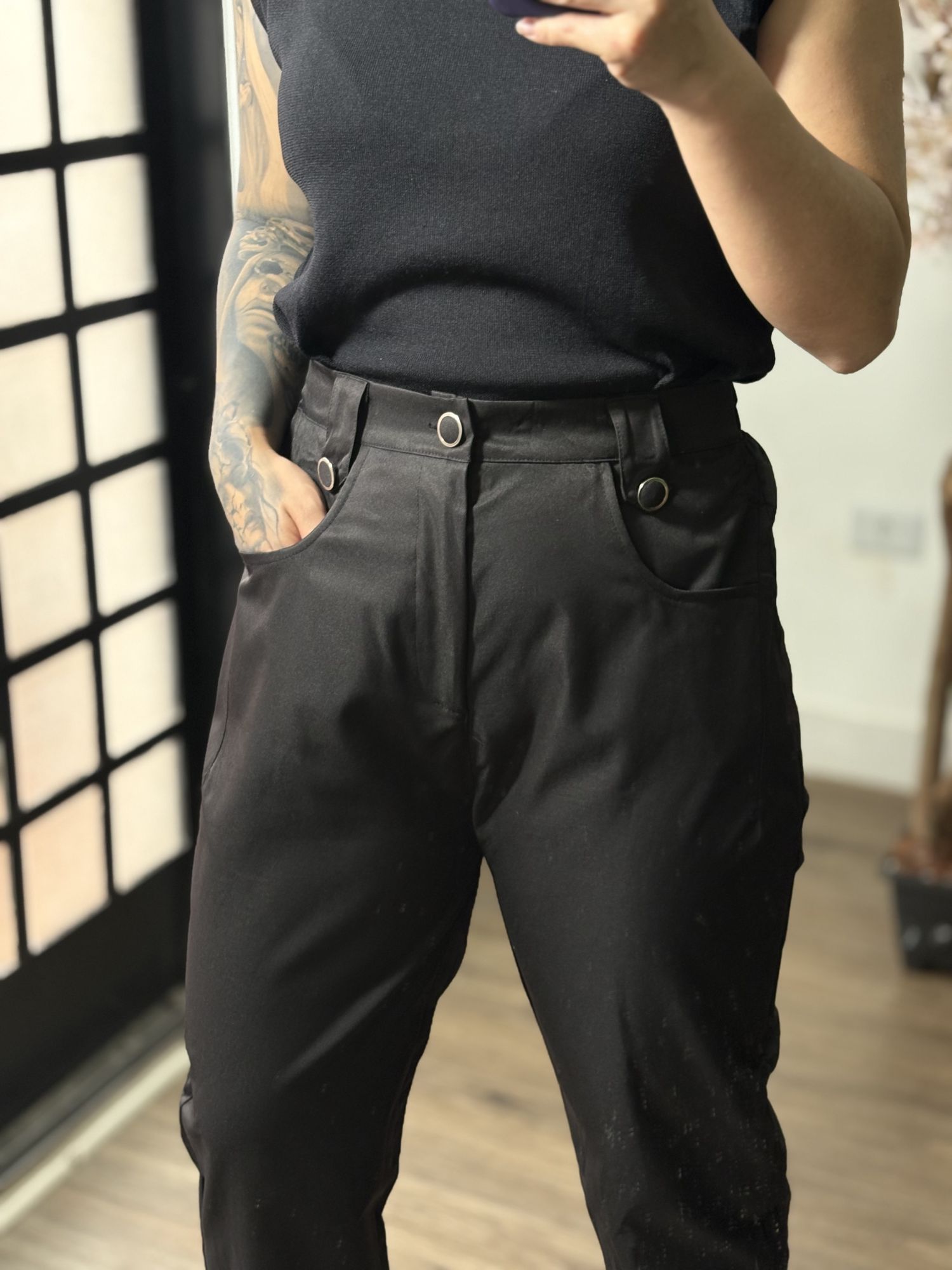 Calça Acetinada Plus Size Alana 1183 - Preto C065
