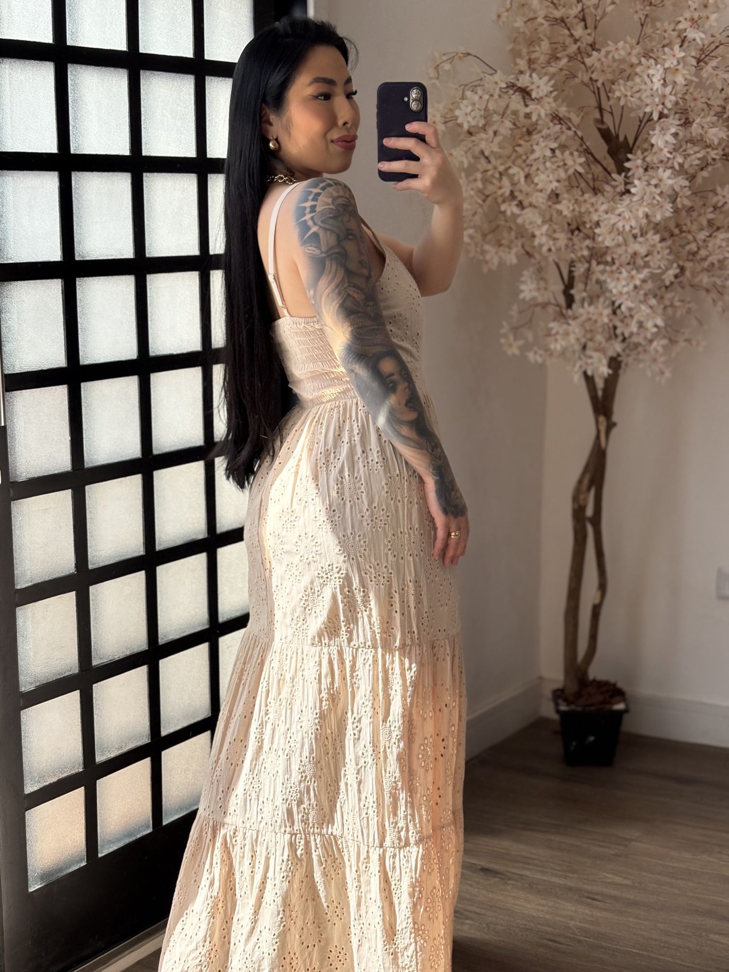 Vestido Lese Maelle 1003 - Bege C011