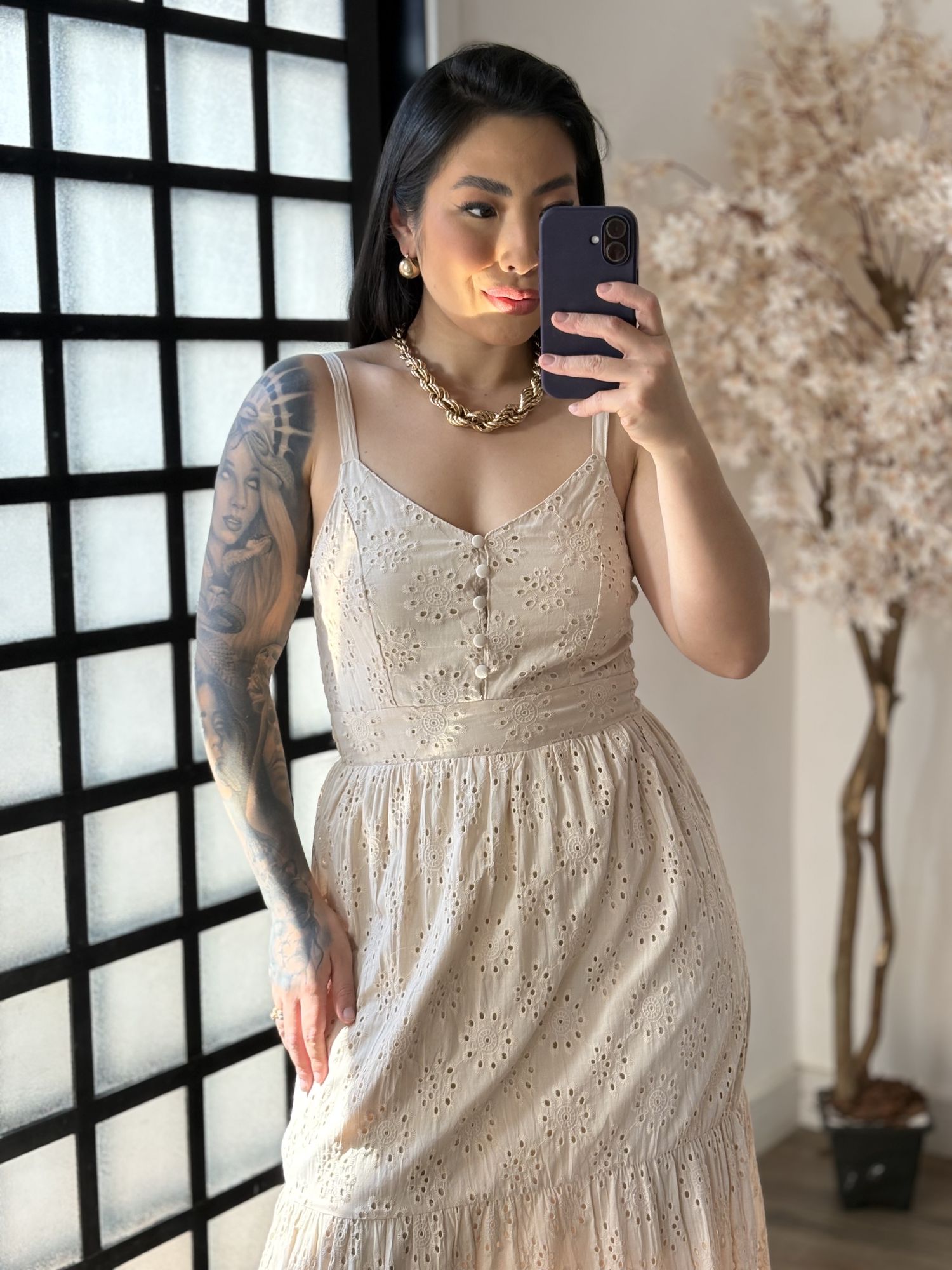 Vestido Lese Maelle 1003 - Bege C011