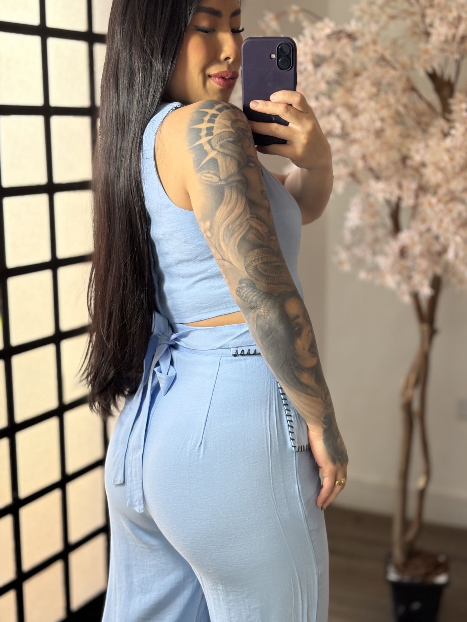 Conjunto Calça Bordado Anitta 7012 - Azul C017