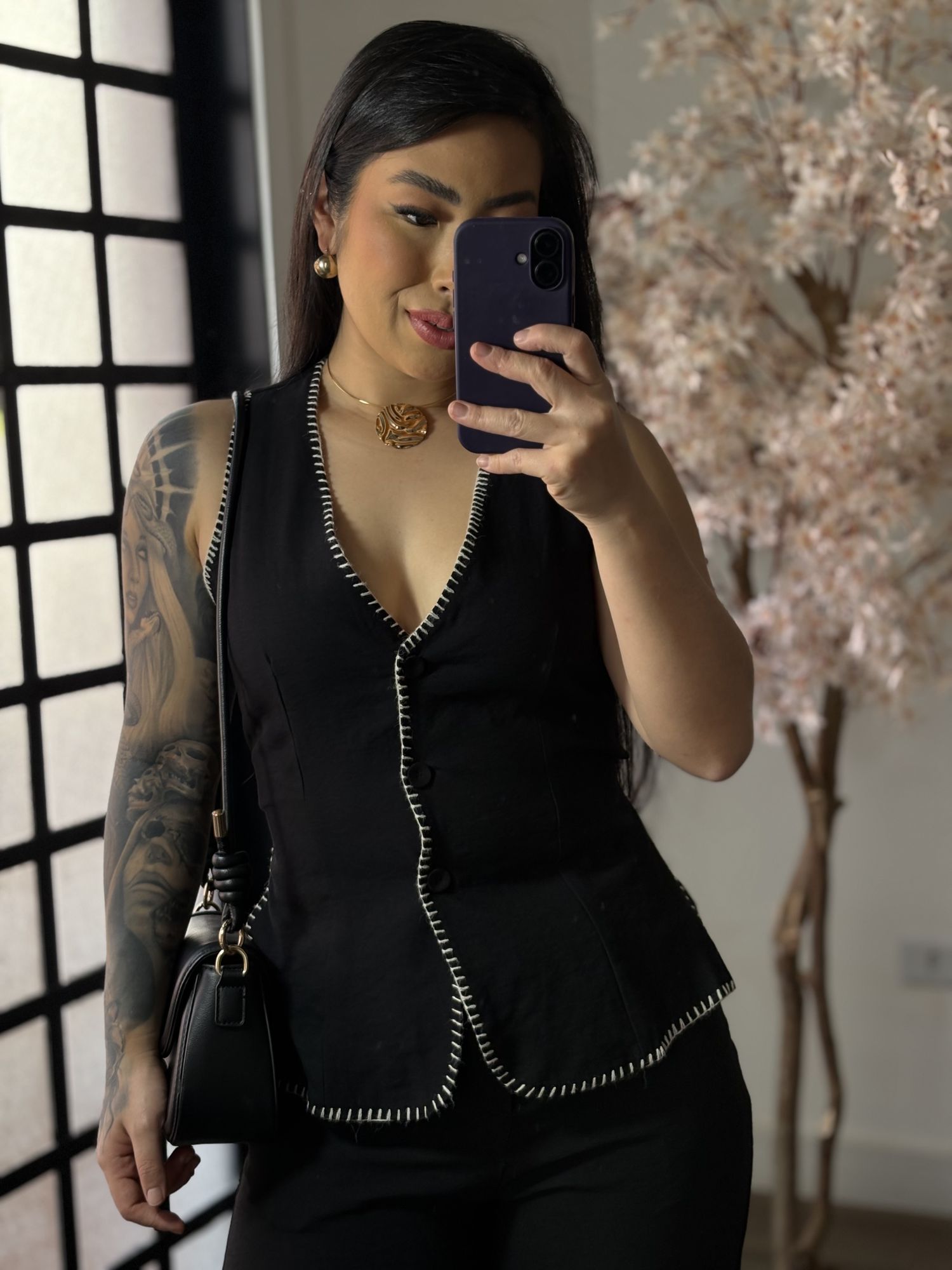 Conjunto Calça Bordado Anitta 7012 - Preto C017