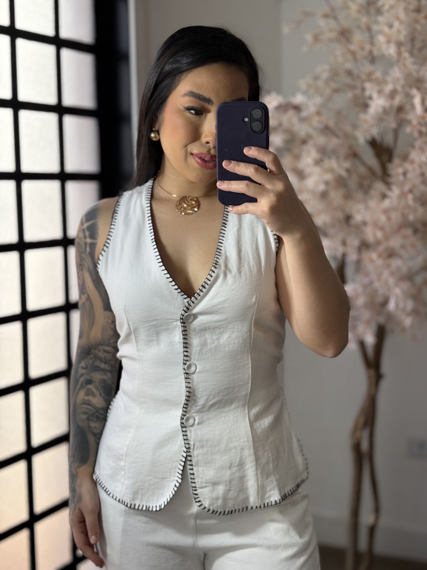 Conjunto Calça Bordado Anitta 7012 - Branco C017