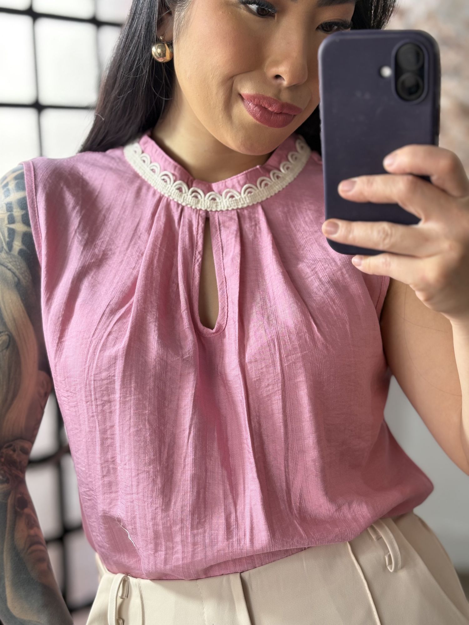 Blusa Delicada Dinora R52 - Rosa C089