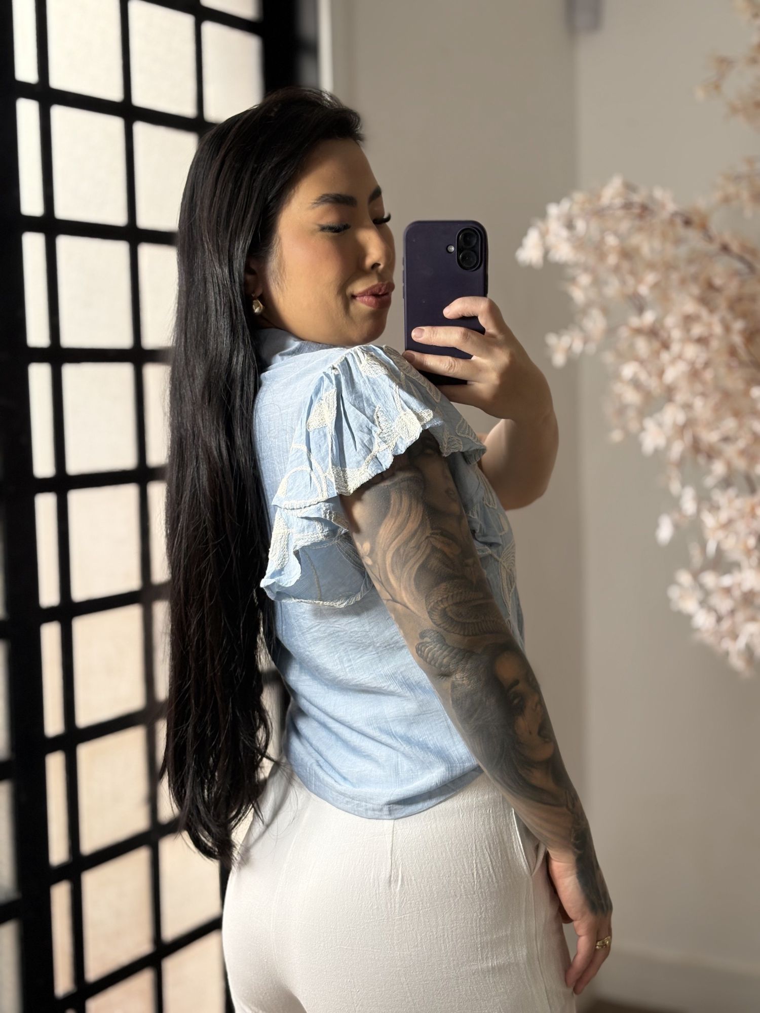 Blusa Bordada Karla 2008 - Azul C091