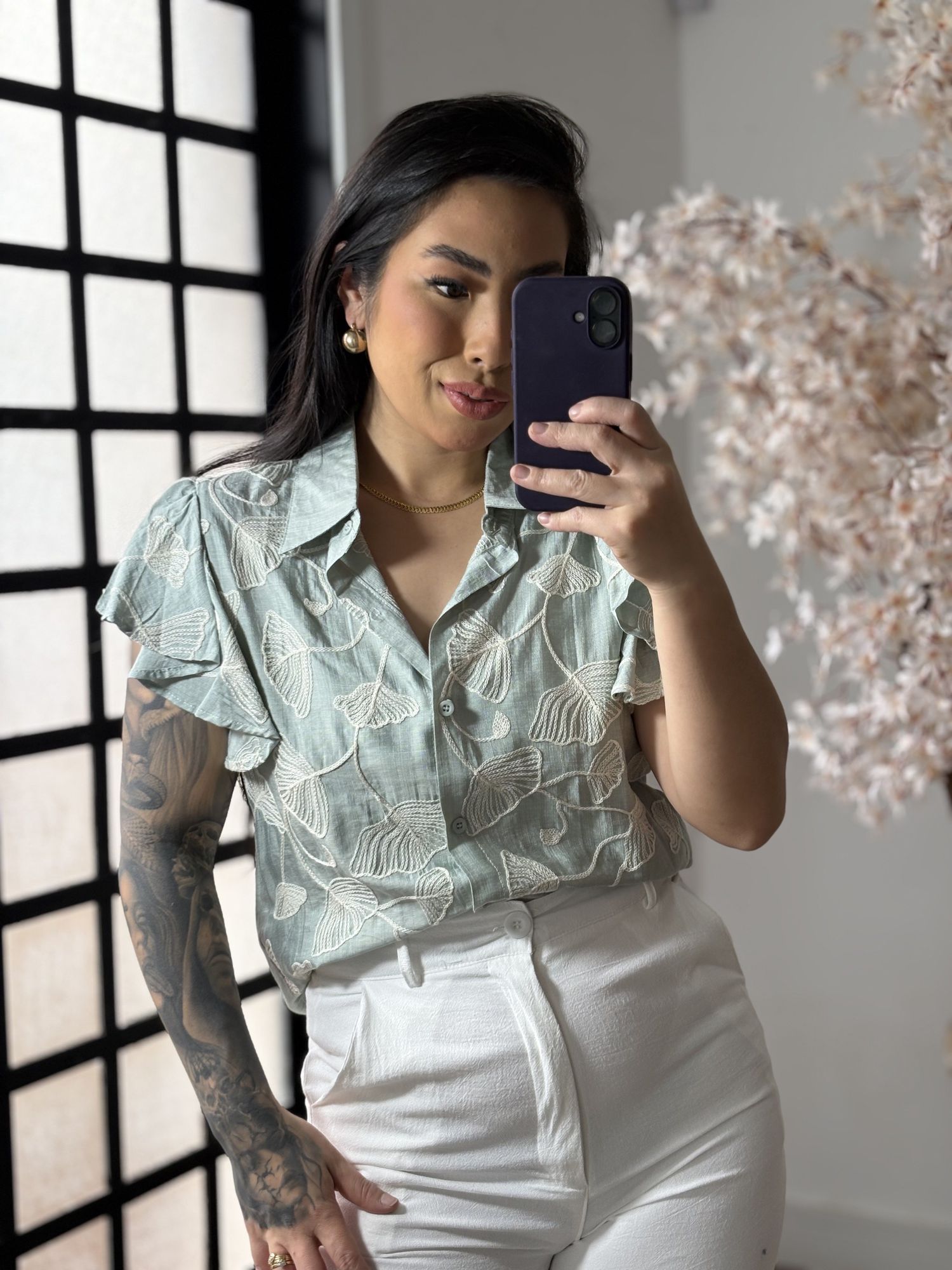 Blusa Bordada Karla 2008 - Verde C091