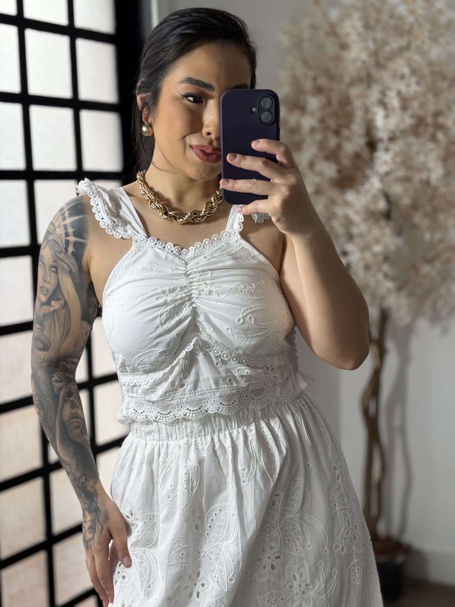 Conjunto Saia Lese Margarida M012 - Branco C055