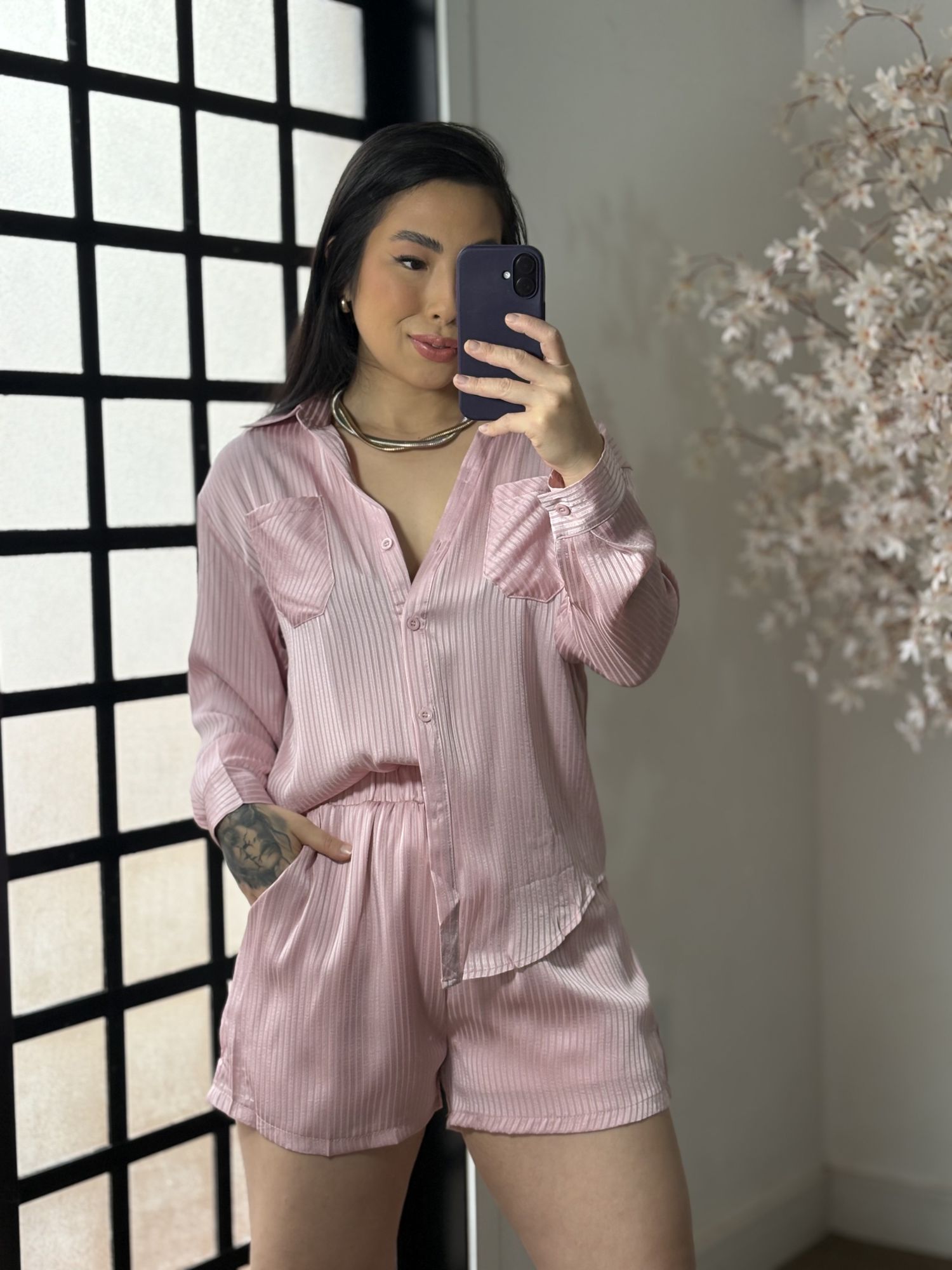 Conjunto Shorts Ivy MX029 - Rosa C055