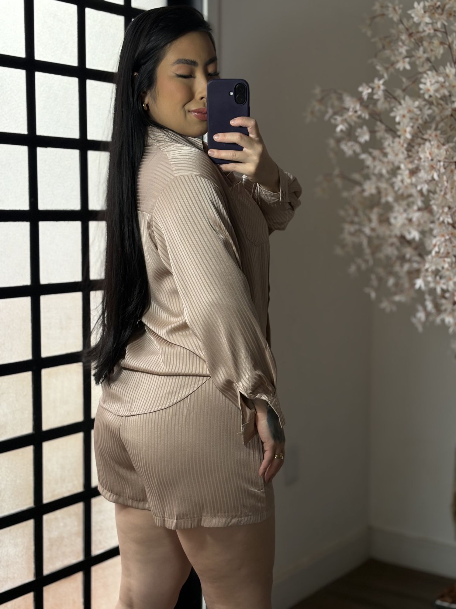 Conjunto Shorts Ivy MC029 - Marrom Claro C055