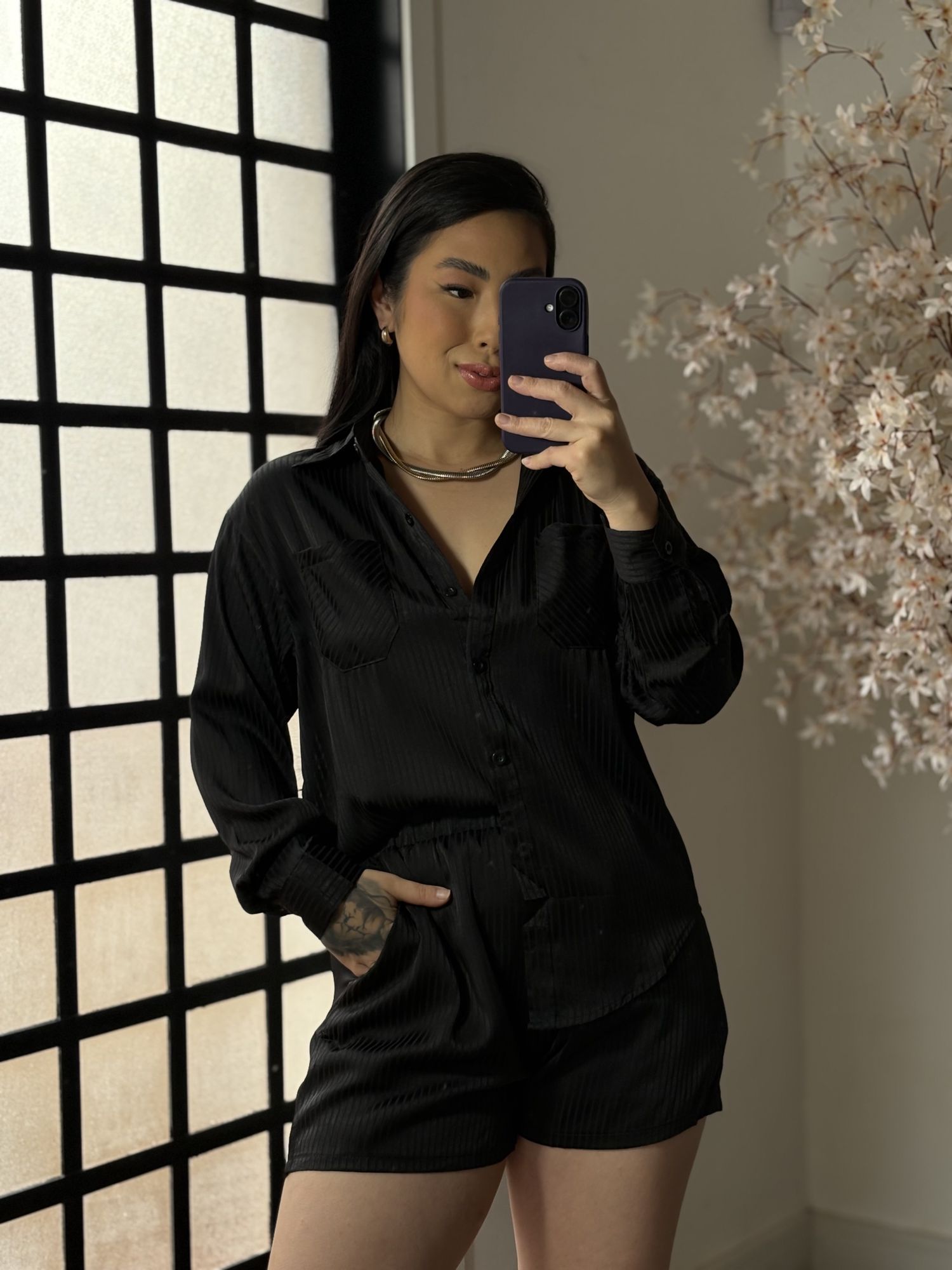 Conjunto Shorts Ivy MC029 - Preto C055