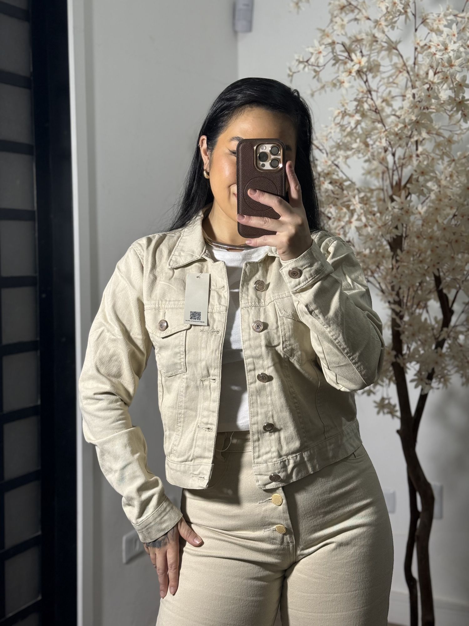 Jaqueta Jeans 949 - Bege C064