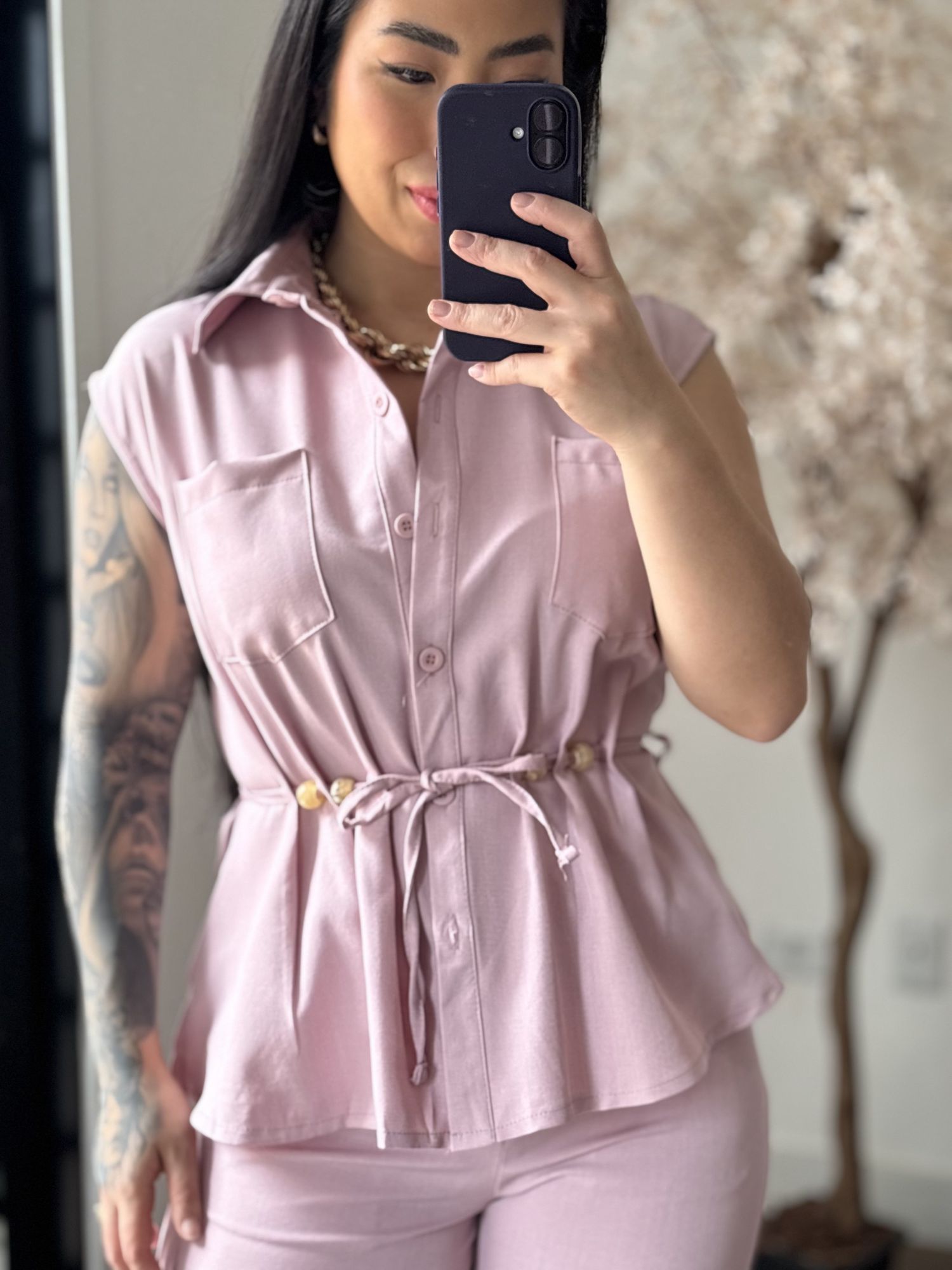 Conjunto Linho Beatriz 396 - Rosa C049